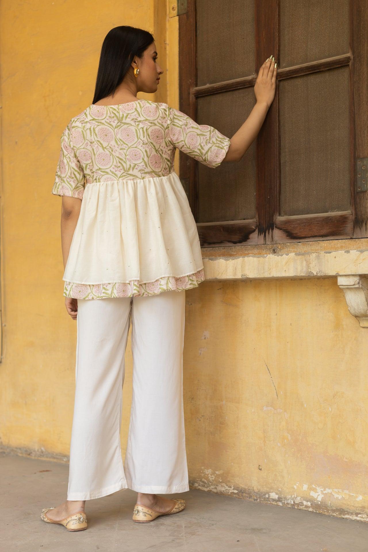 VILAY CHANDHERI CO-ORD SET - ROSEWATER