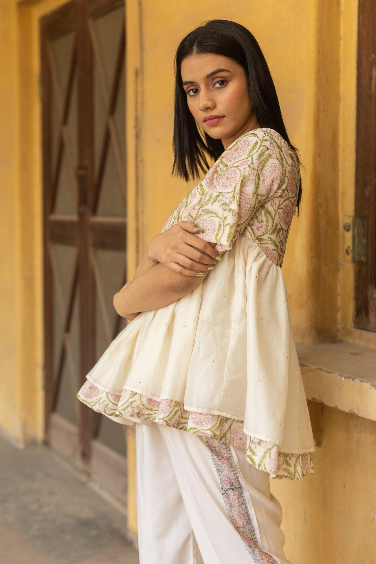 VILAY CHANDHERI CO-ORD SET - ROSEWATER