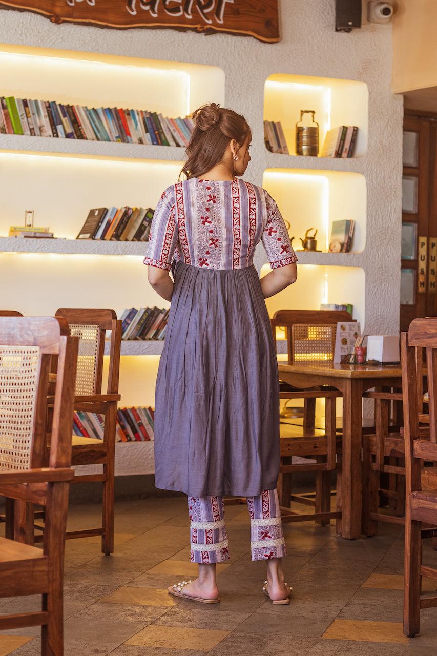 NIYATI STEEL MUSLIN SILK KURTA