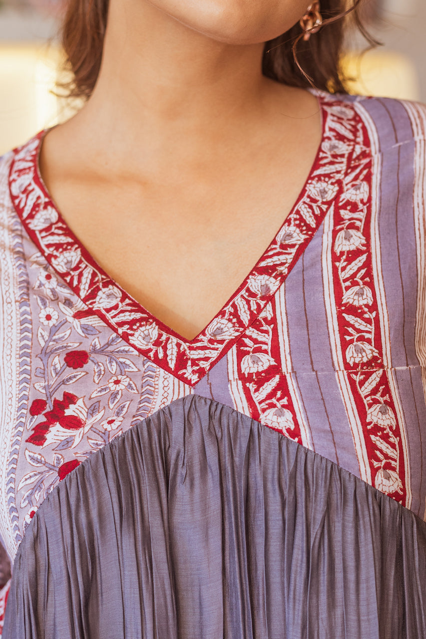NIYATI STEEL MUSLIN SILK KURTA SET