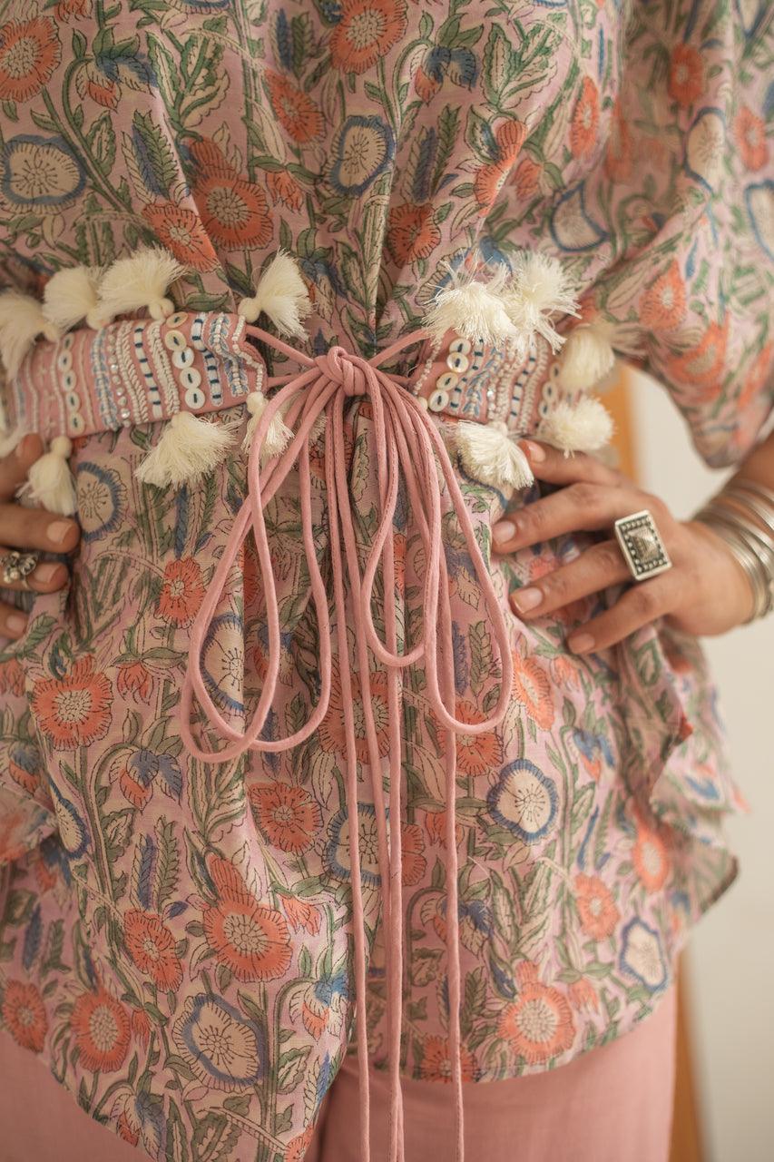 MISHA KIMONO CHANDERI TOP