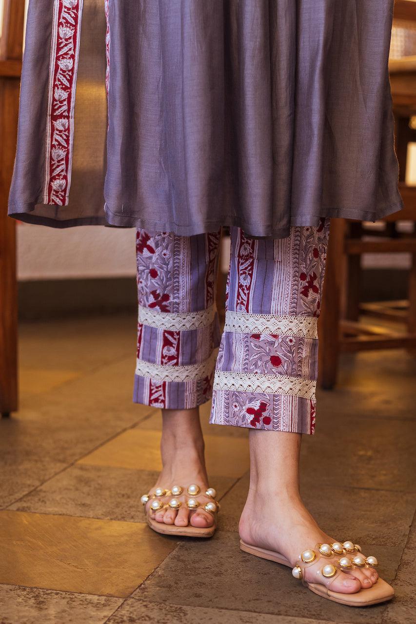 NIYATI STEEL MUSLIN SILK KURTA