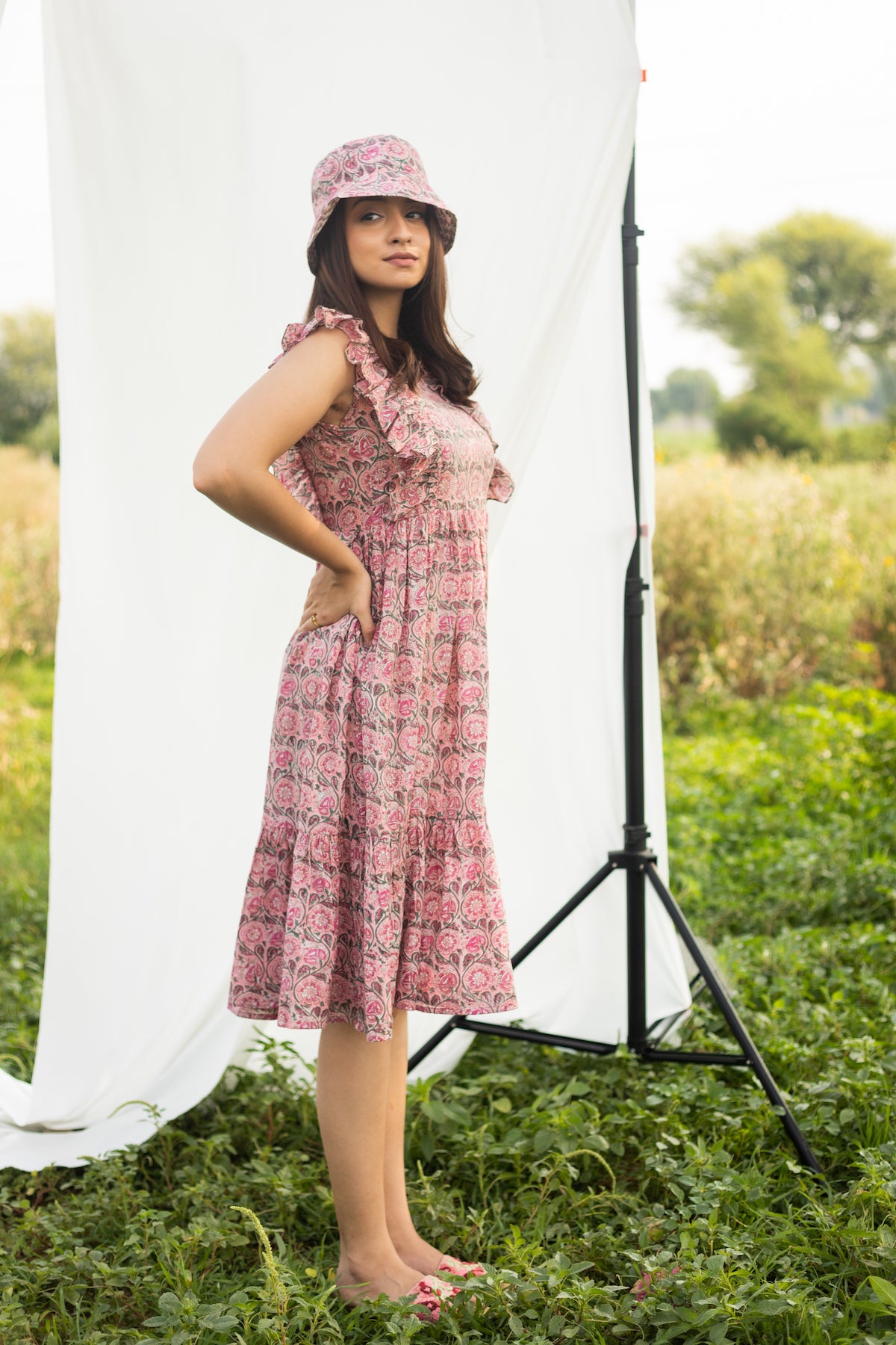 RUFFLE PLAY COTTON DRESS