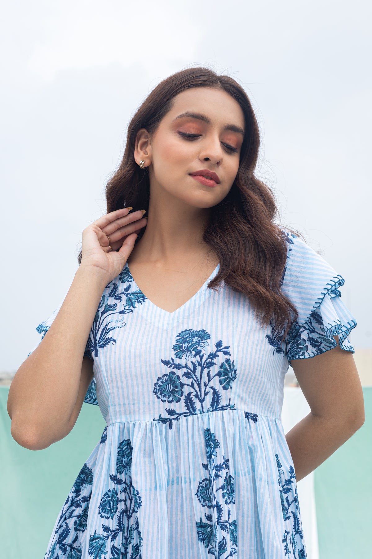 CYAN ALORA COTTON SHORT DRESS