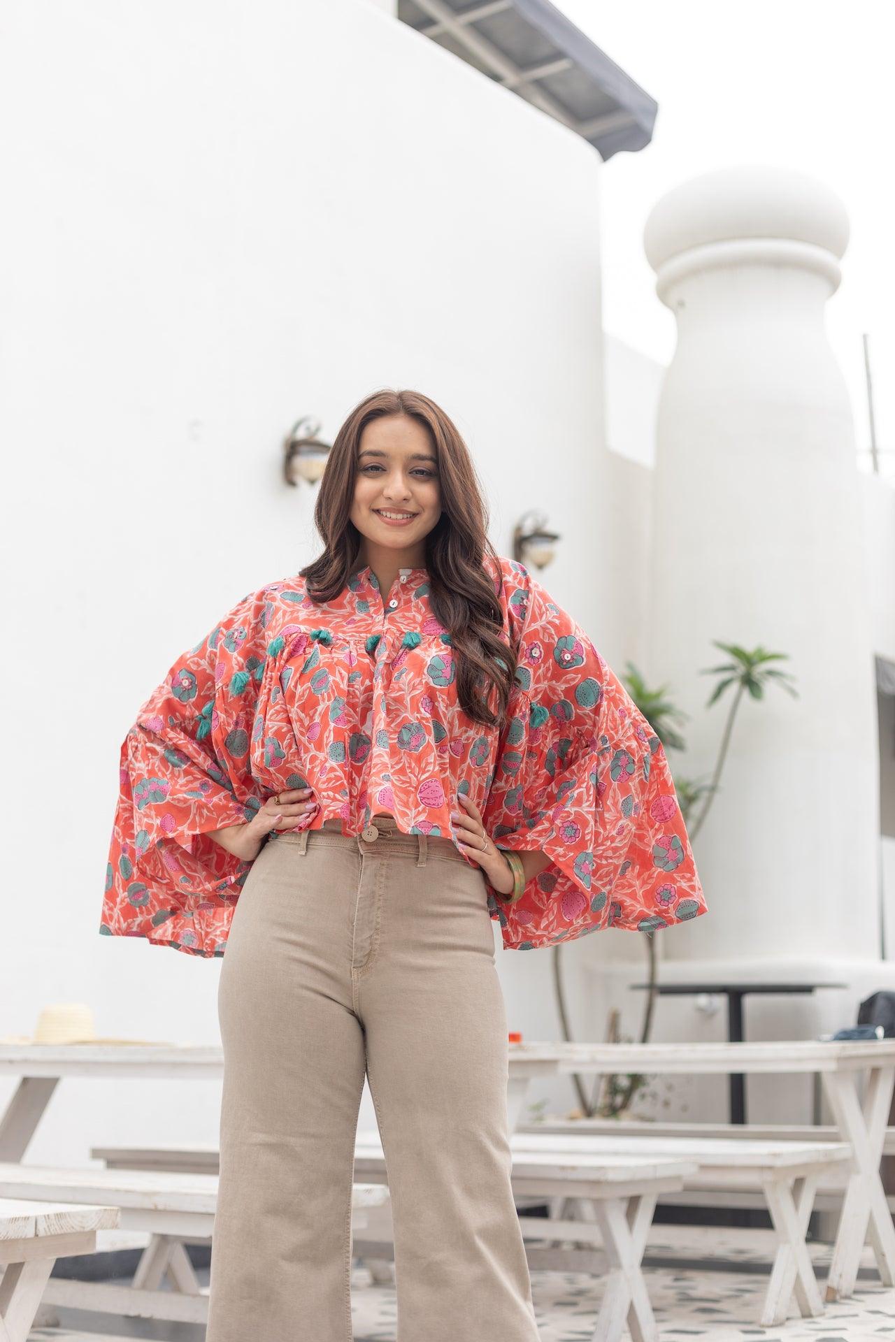 GARNET KAI COTTON SHORT TOP