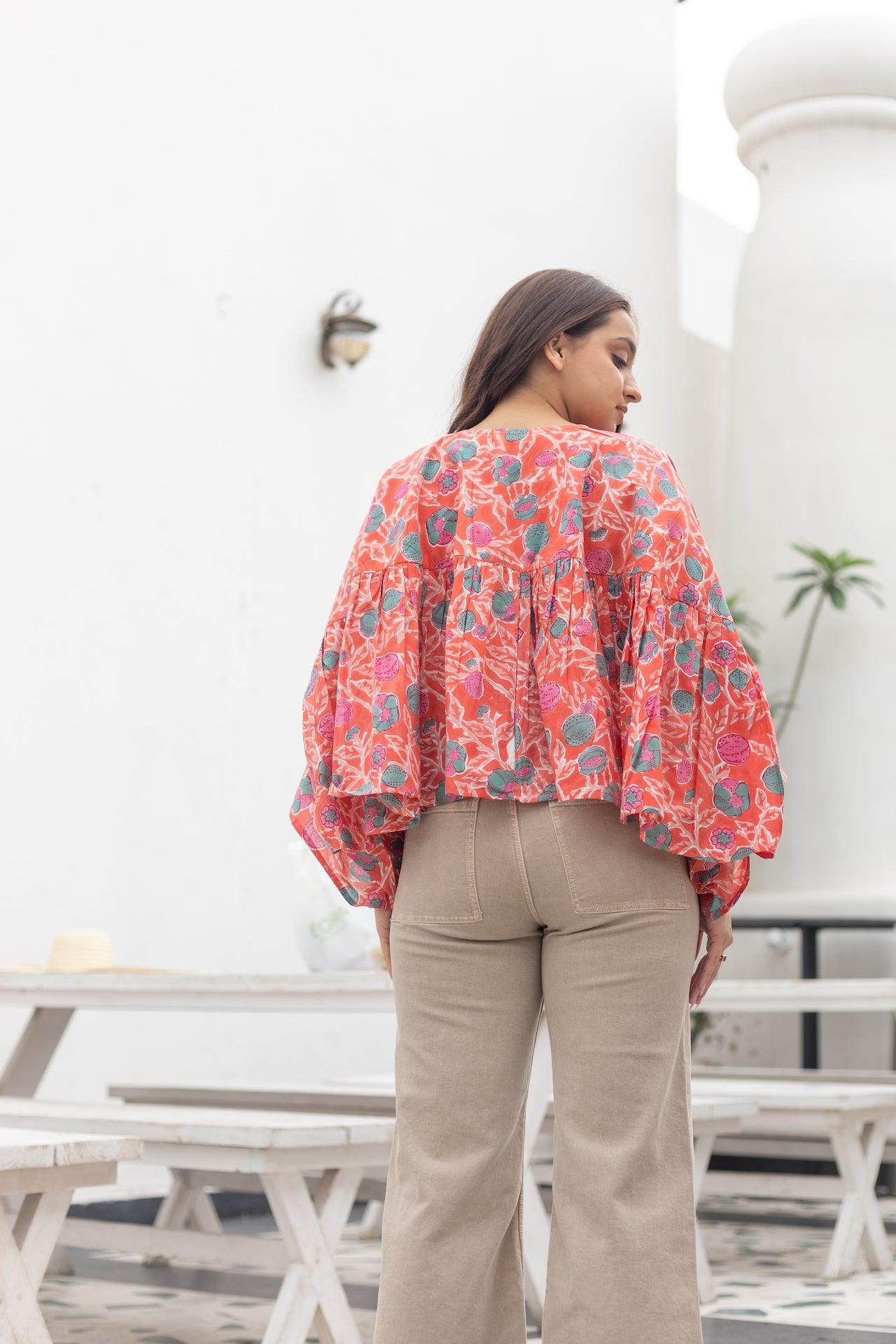 GARNET KAI COTTON SHORT TOP