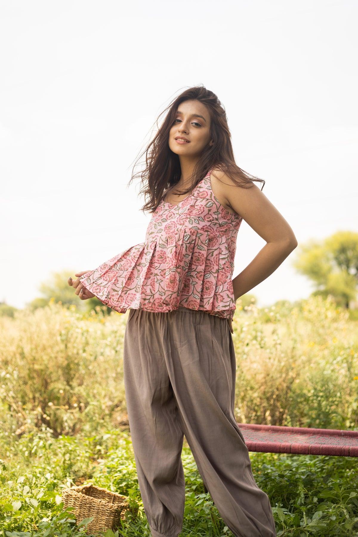 SALMON SUMMER BLISS COTTON TOP