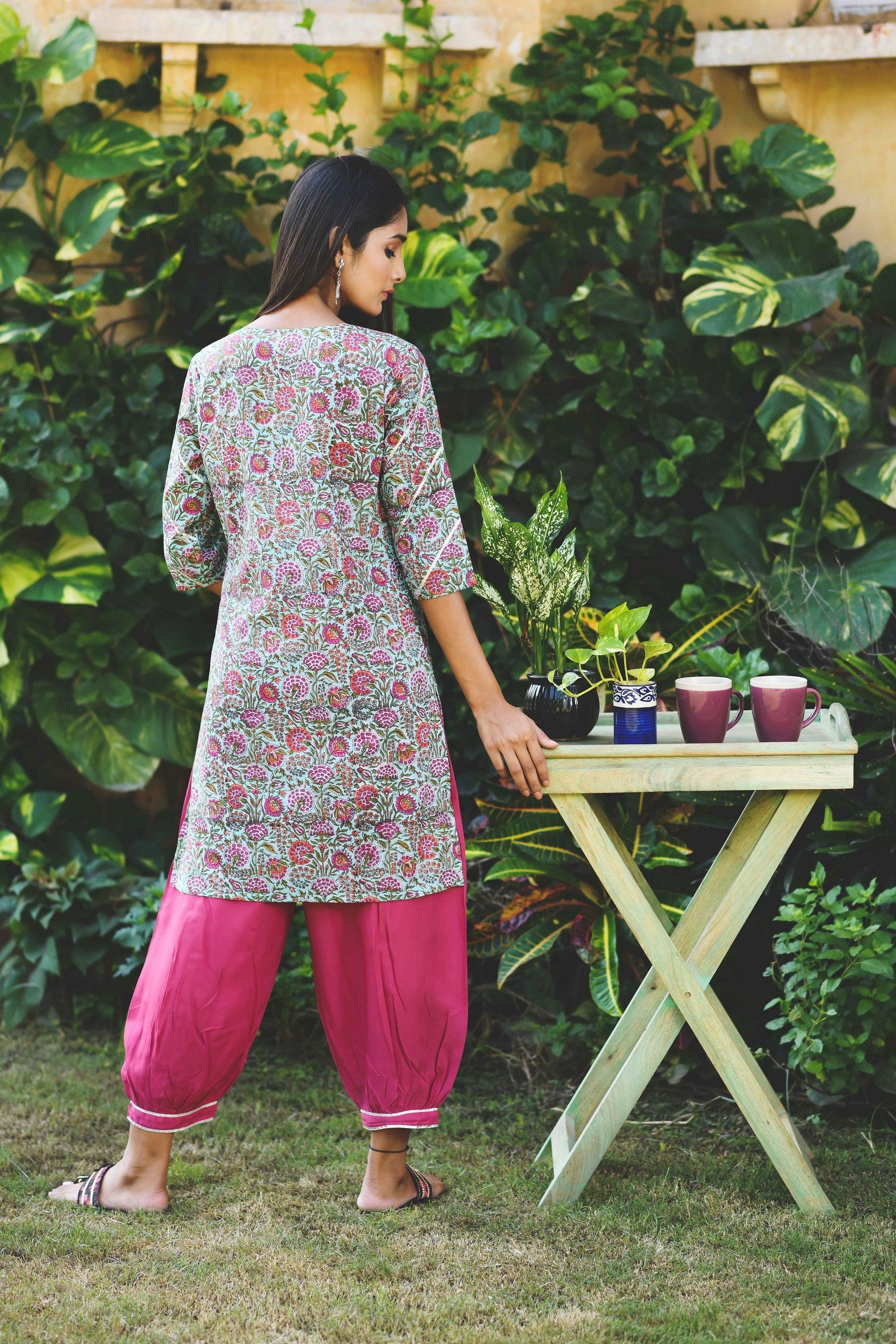 BISCAY GREEN SHORT KURTI