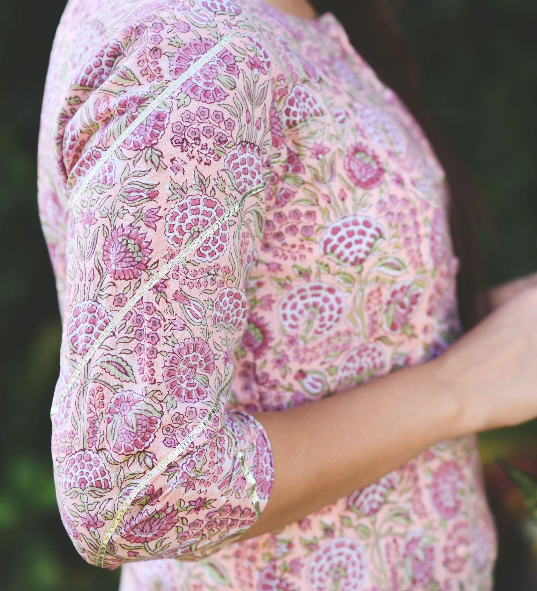 DHUNKI SHORT KURTI SET- PEACH