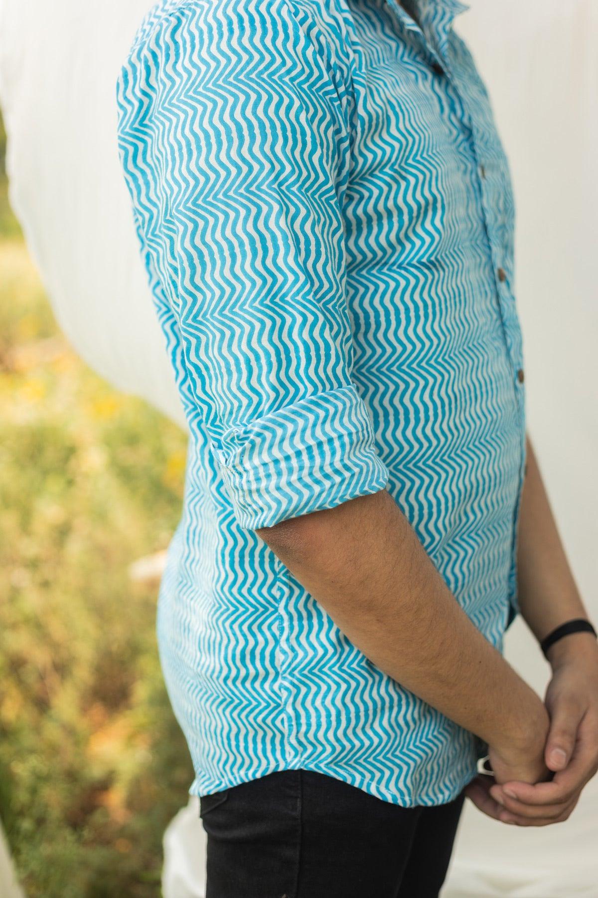 BLUE TIDES COTTON SHIRT