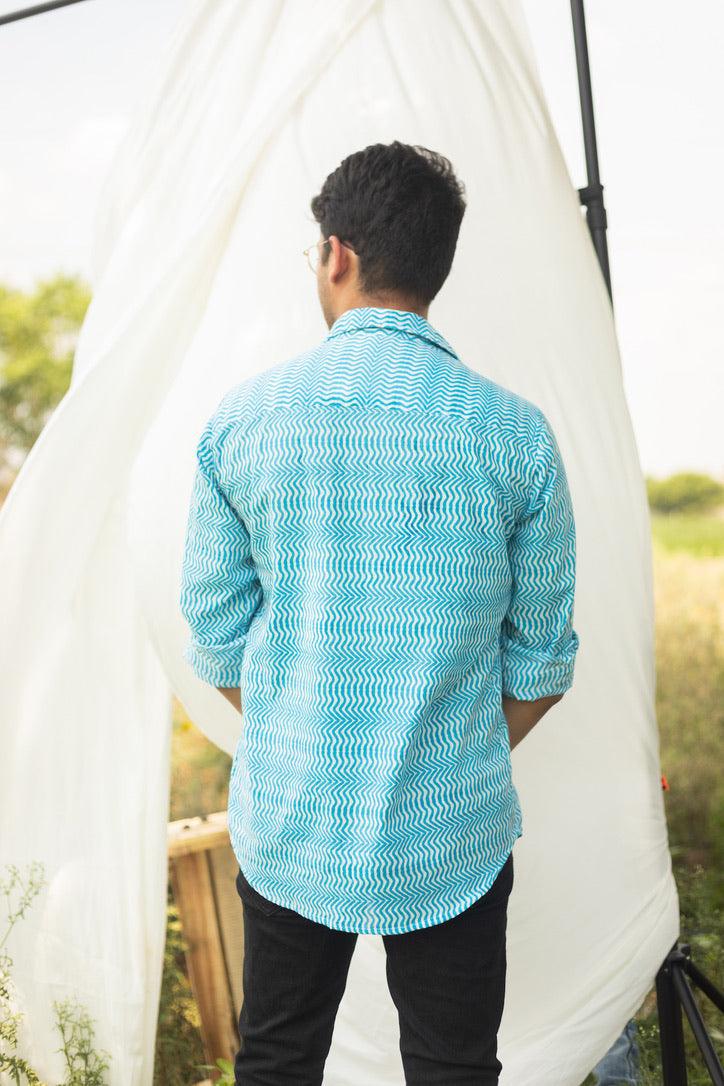 BLUE TIDES COTTON SHIRT