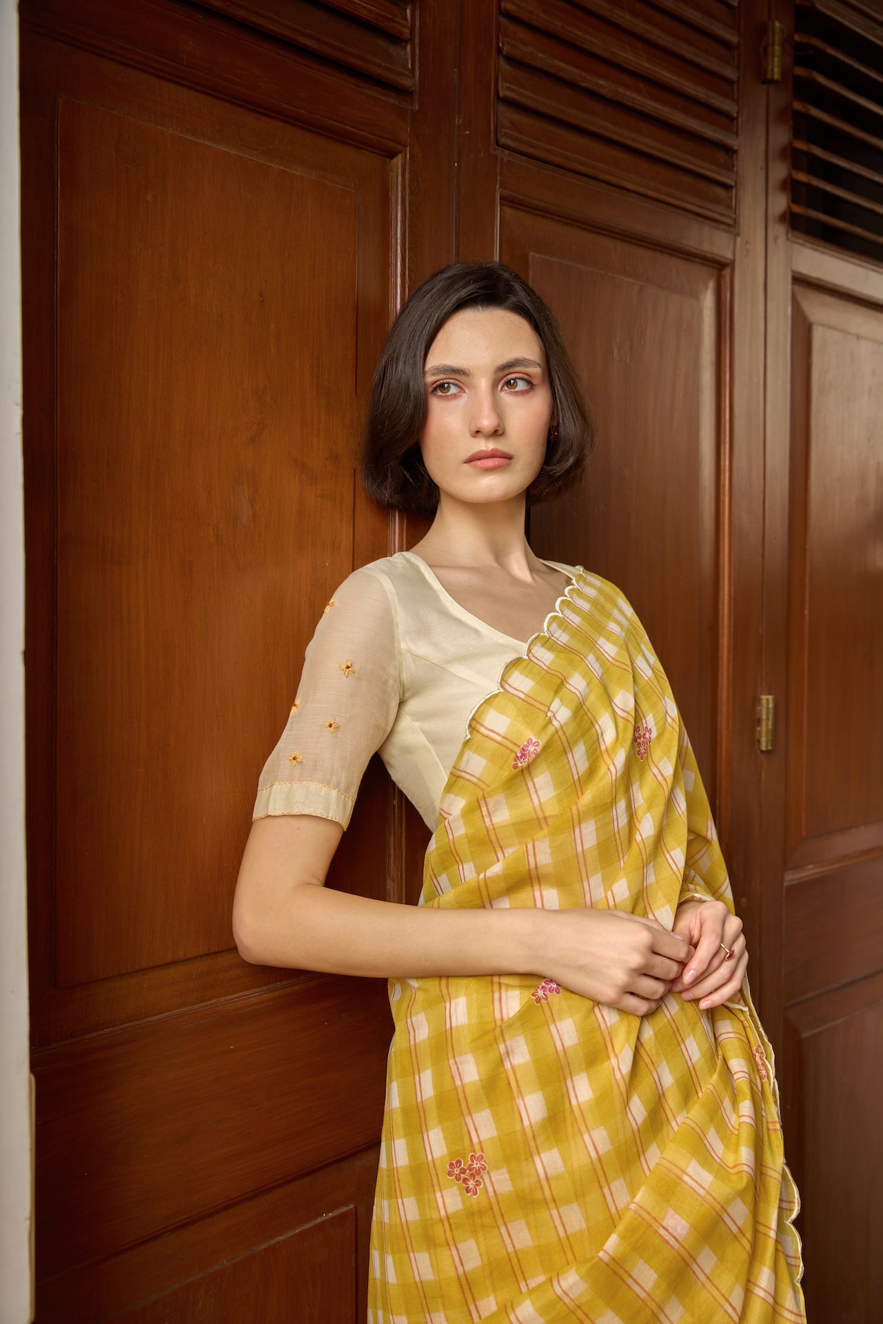 WILD AMBER SAREE WITH UNSTITCHED BLOUSE