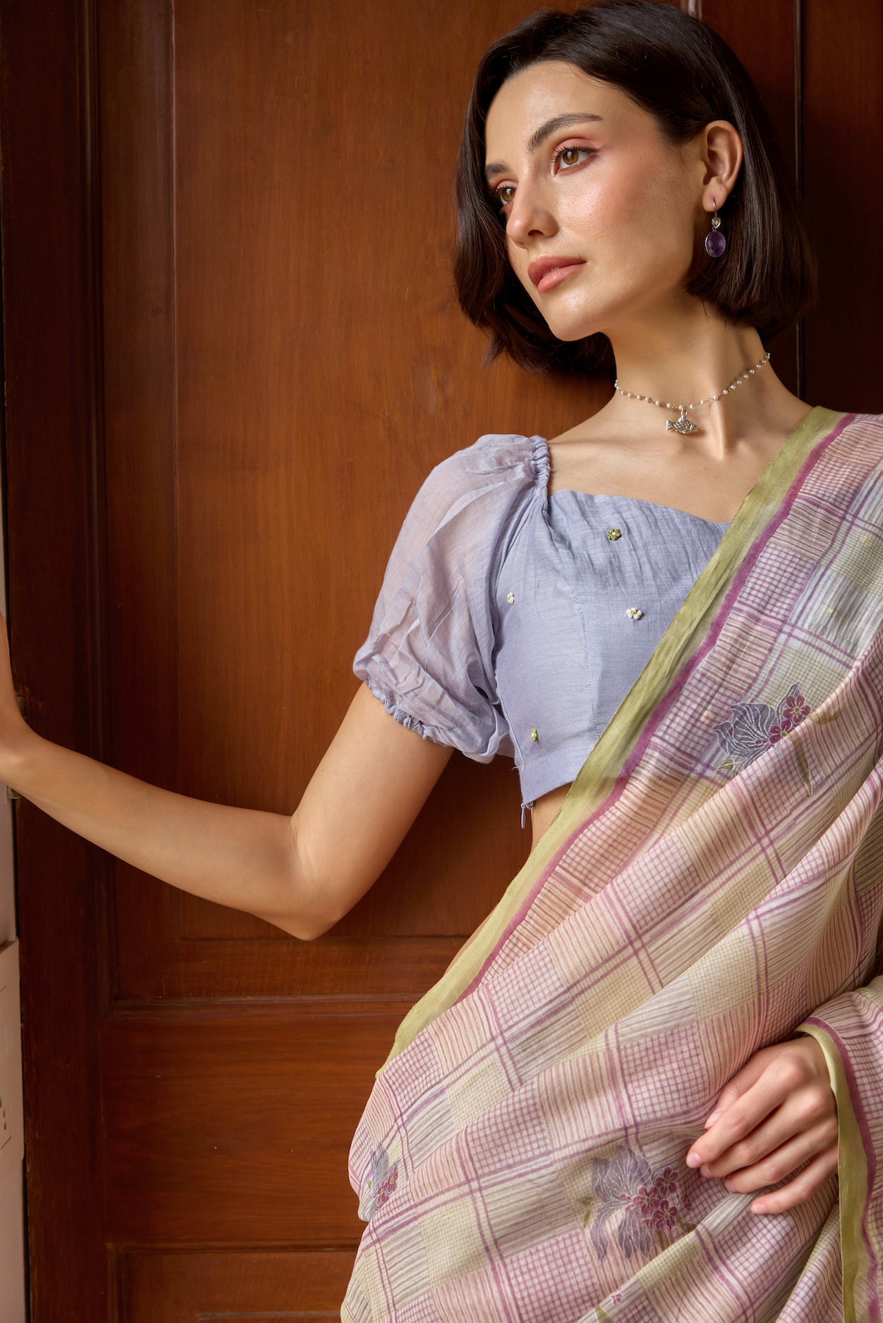 THE NIGHTSHADE SAREE WITH STITCHED BLOUSE