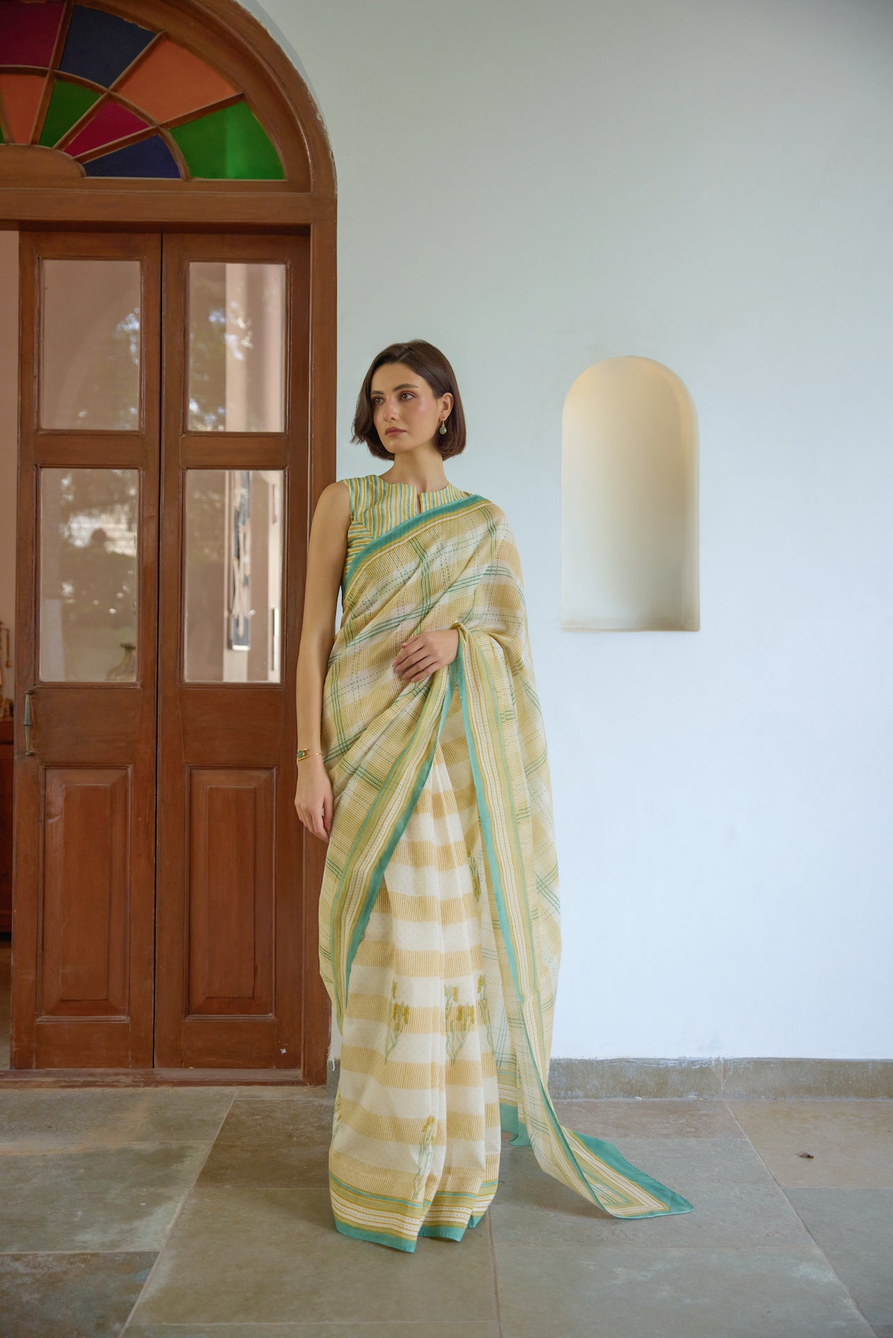 LOST IN SPRING SAREE WITH UNSTITCHED BLOUSE