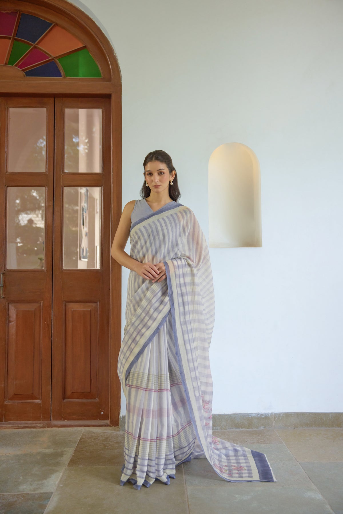 MOONLIT BLOOM SAREE WITH UNSTITCHED BLOUSE