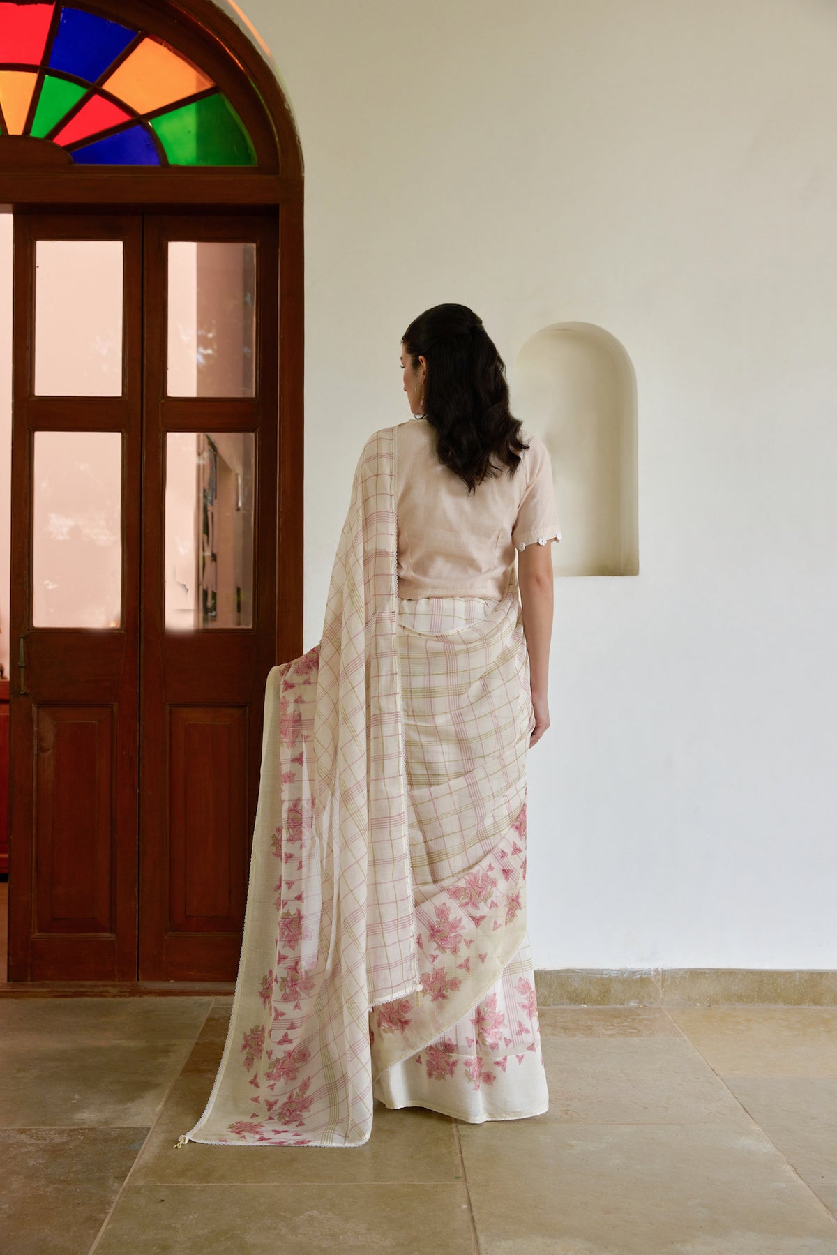PETAL PLAID SAREE