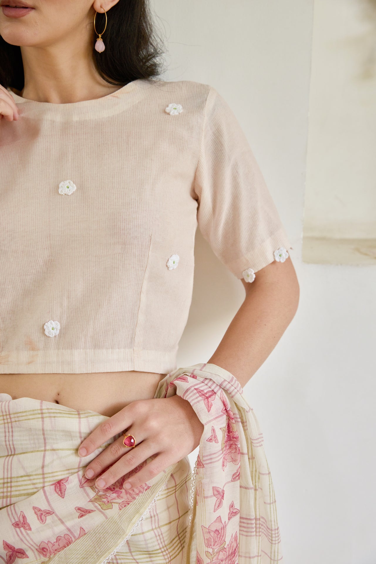 PETAL PLAID SAREE