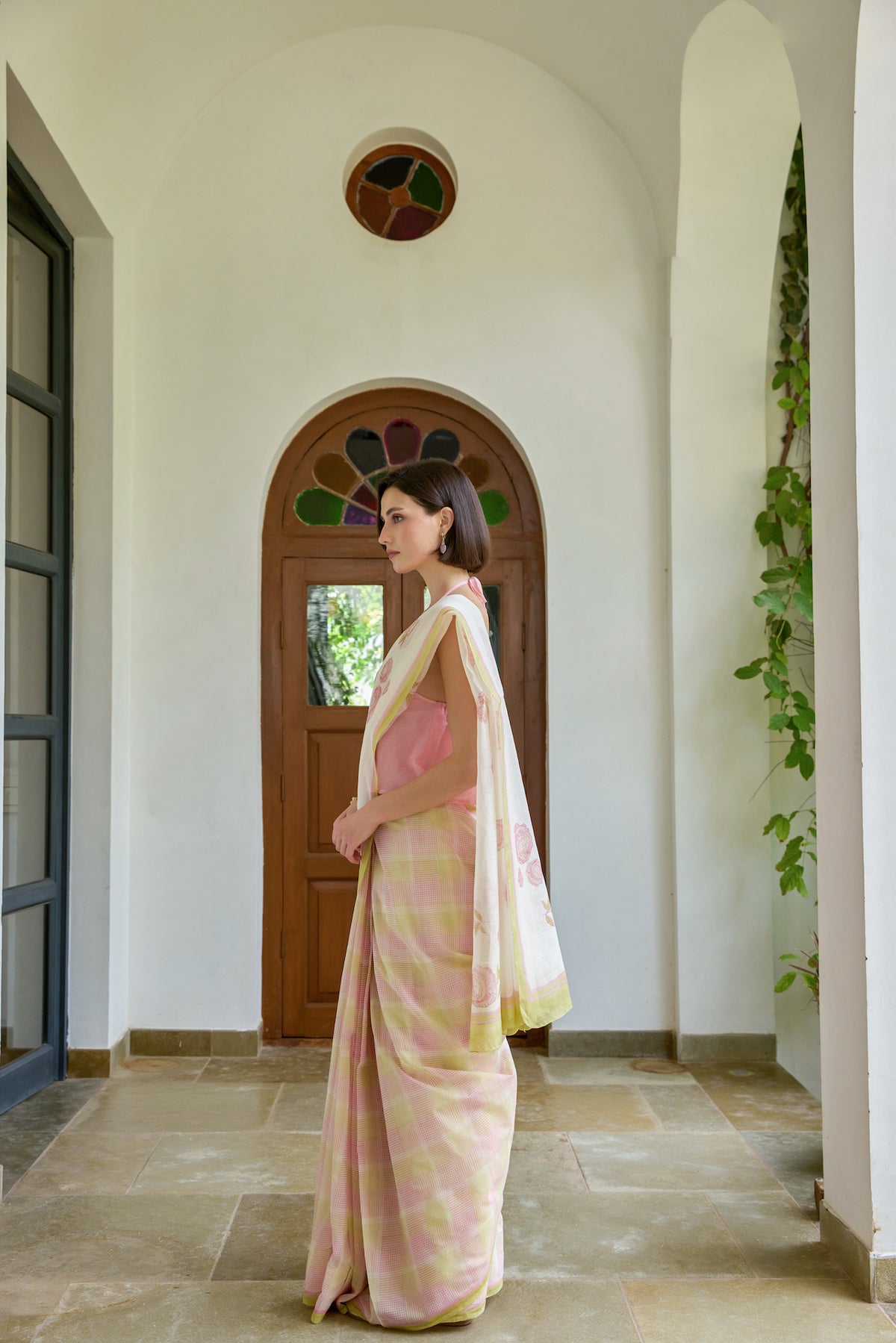THE ROSY HUSH SAREE WITH UNSTITCHED BLOUSE