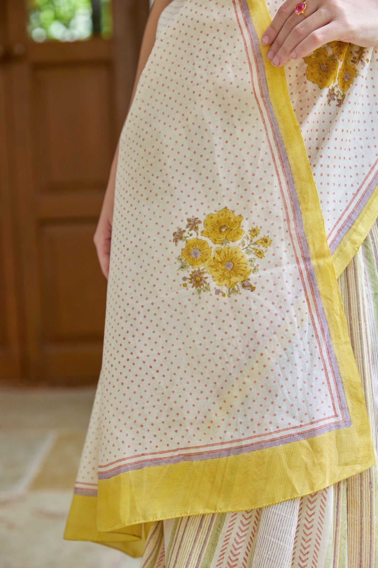 MAGNOLIA MOON SAREE WITH UNSTITCHED BLOUSE