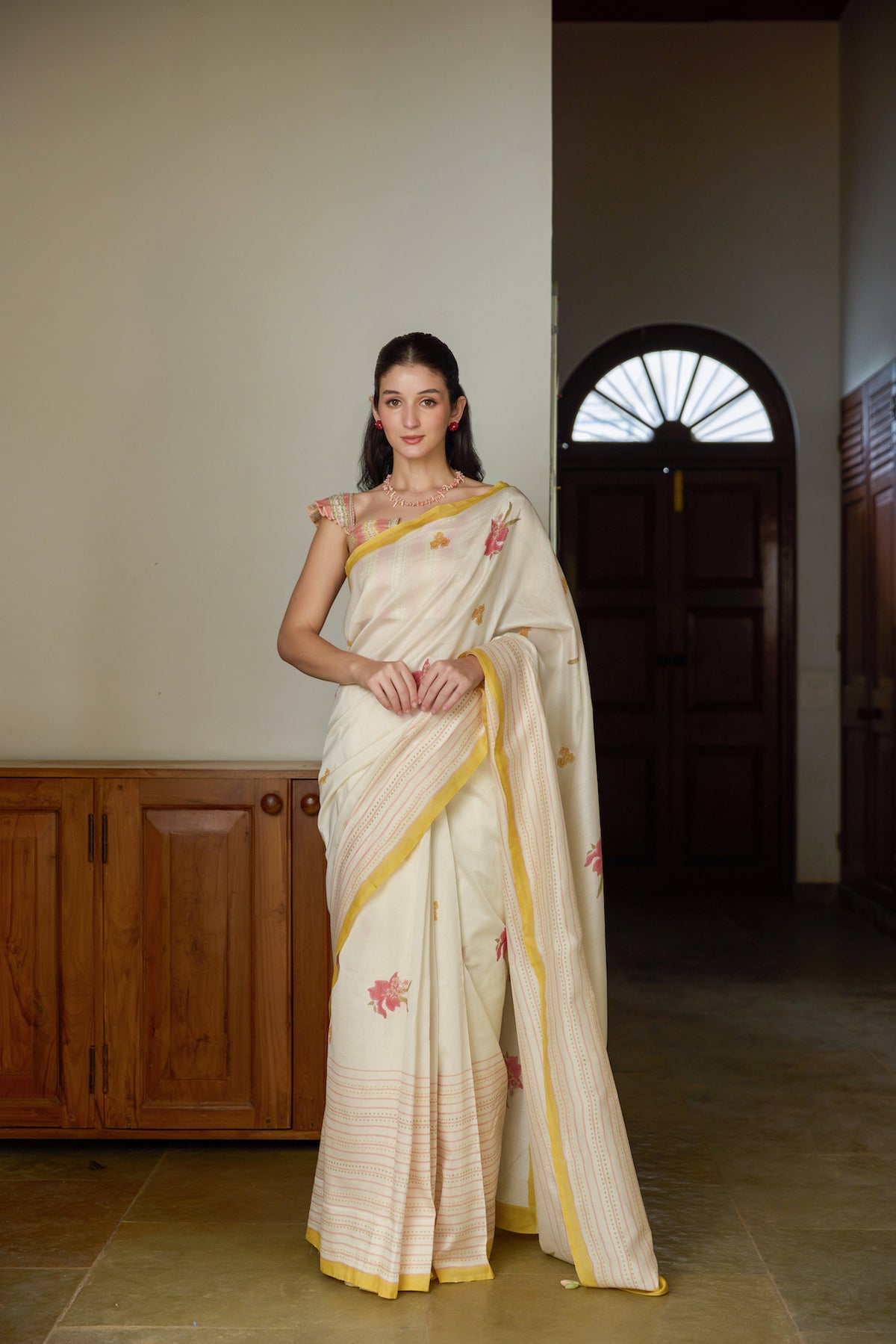 THE FLORAL FLING SAREE WITH UNSTITCHED BLOUSE