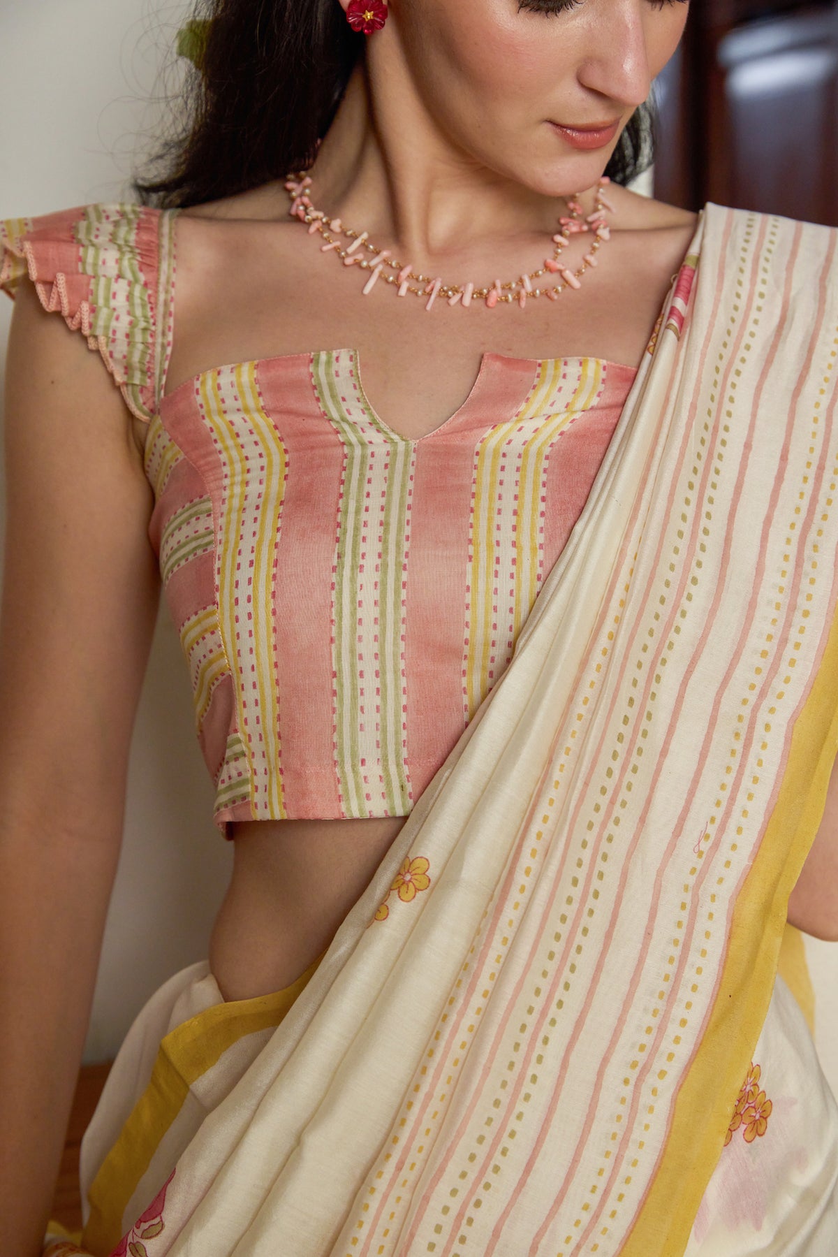 THE FLORAL FLING SAREE WITH STITCHED BLOUSE