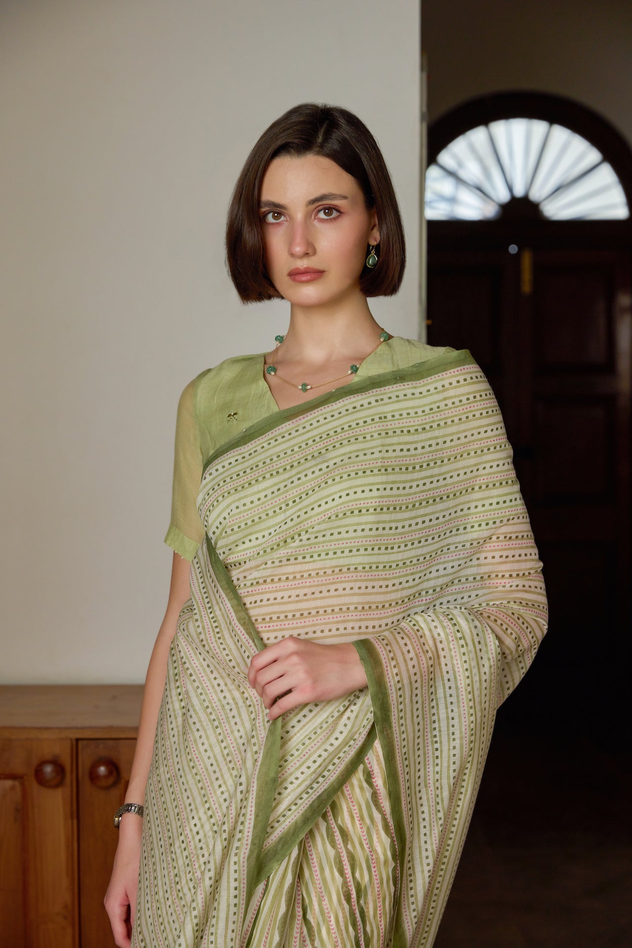 MOSS GARDEN SAREE WITH UNSTITCHED BLOUSE