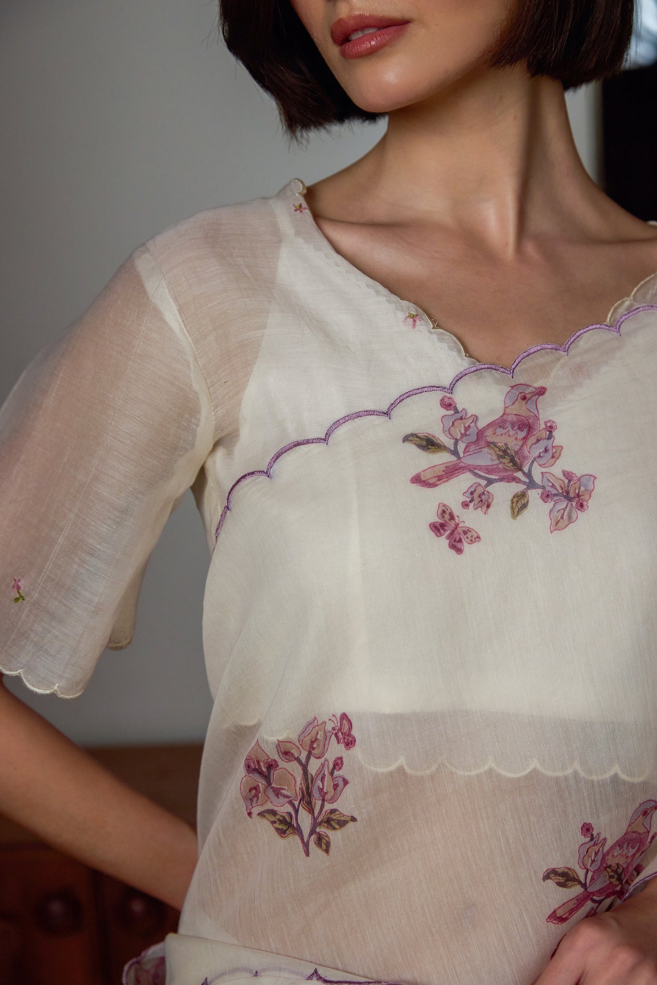 THE WINTER DOVE SAREE