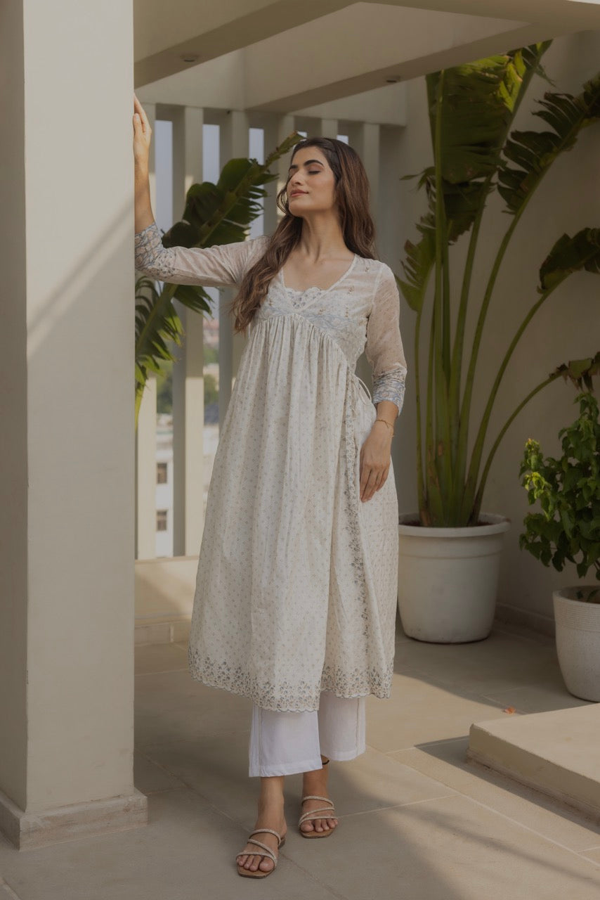 IVORY ECCENTRIC KURTA