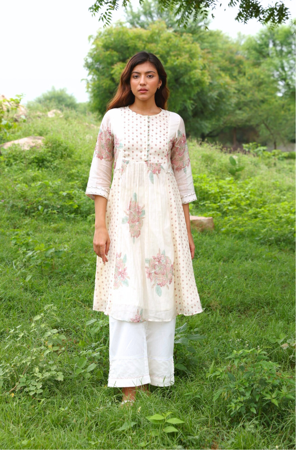 LAYLA CHANDERI KURTA