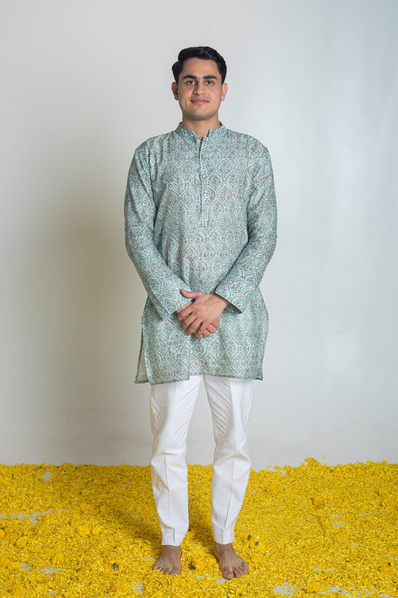 POWER CHANDHERI KURTA SET