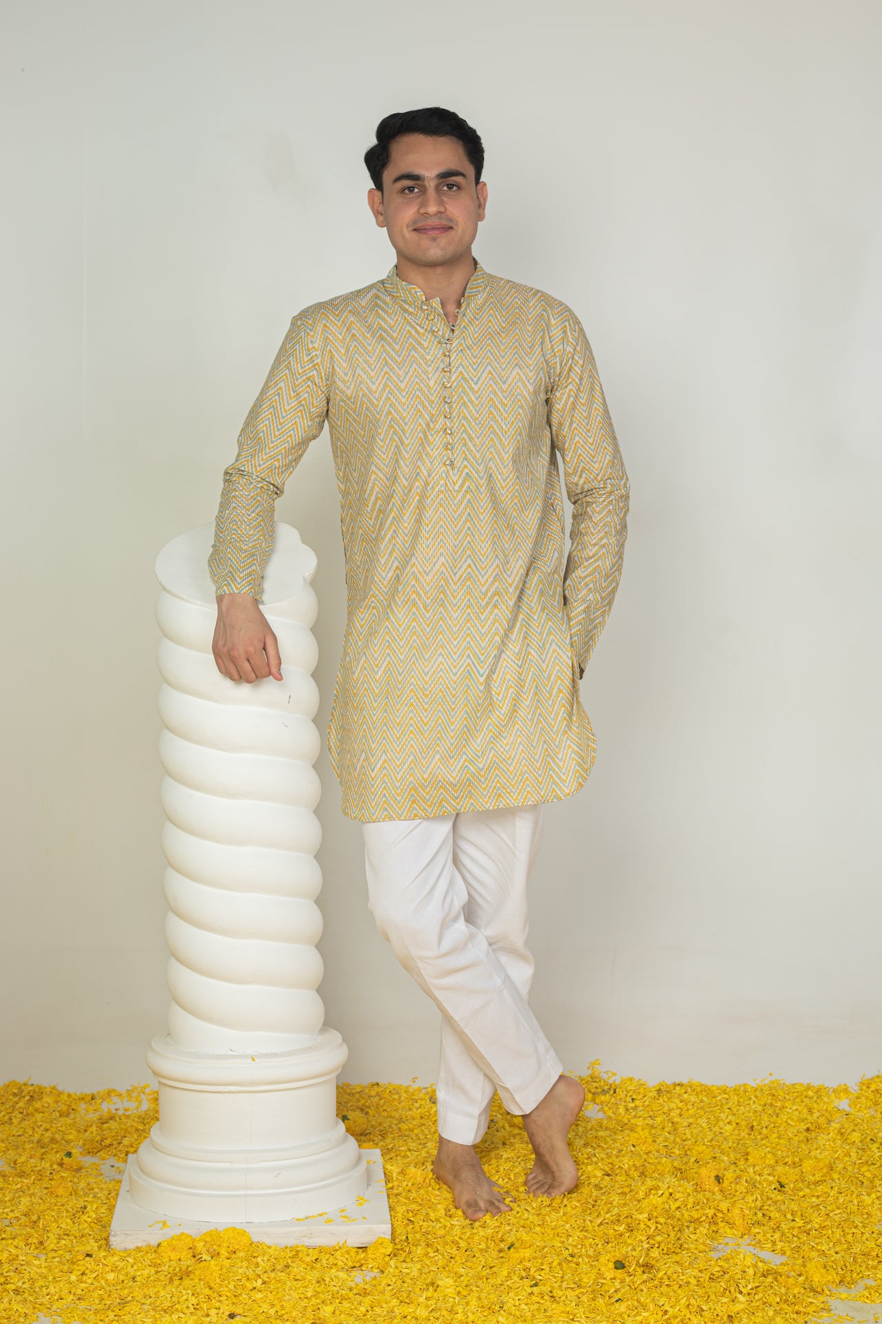 TRADITION CHANDHERI KURTA SET