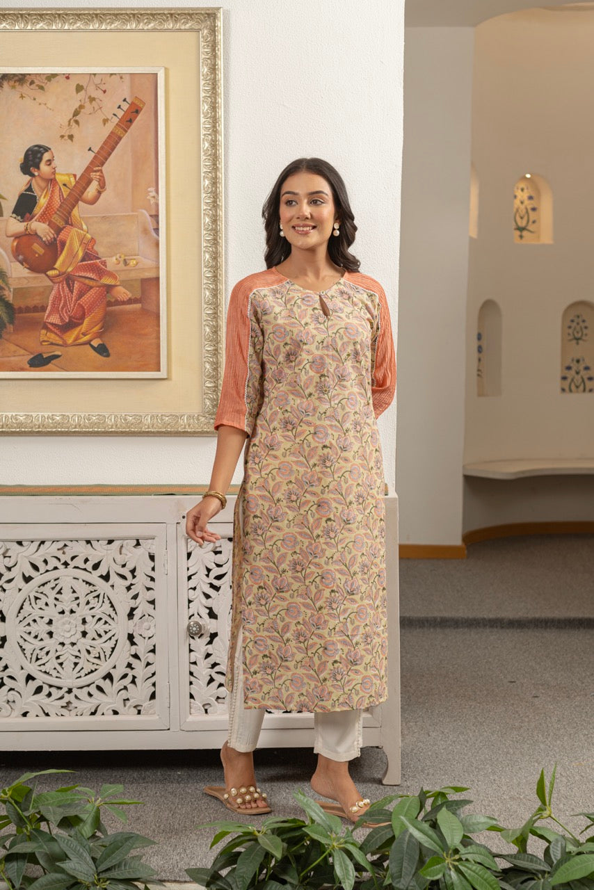 FOSSIL SUNLIT PRINTED COTTON KURTA