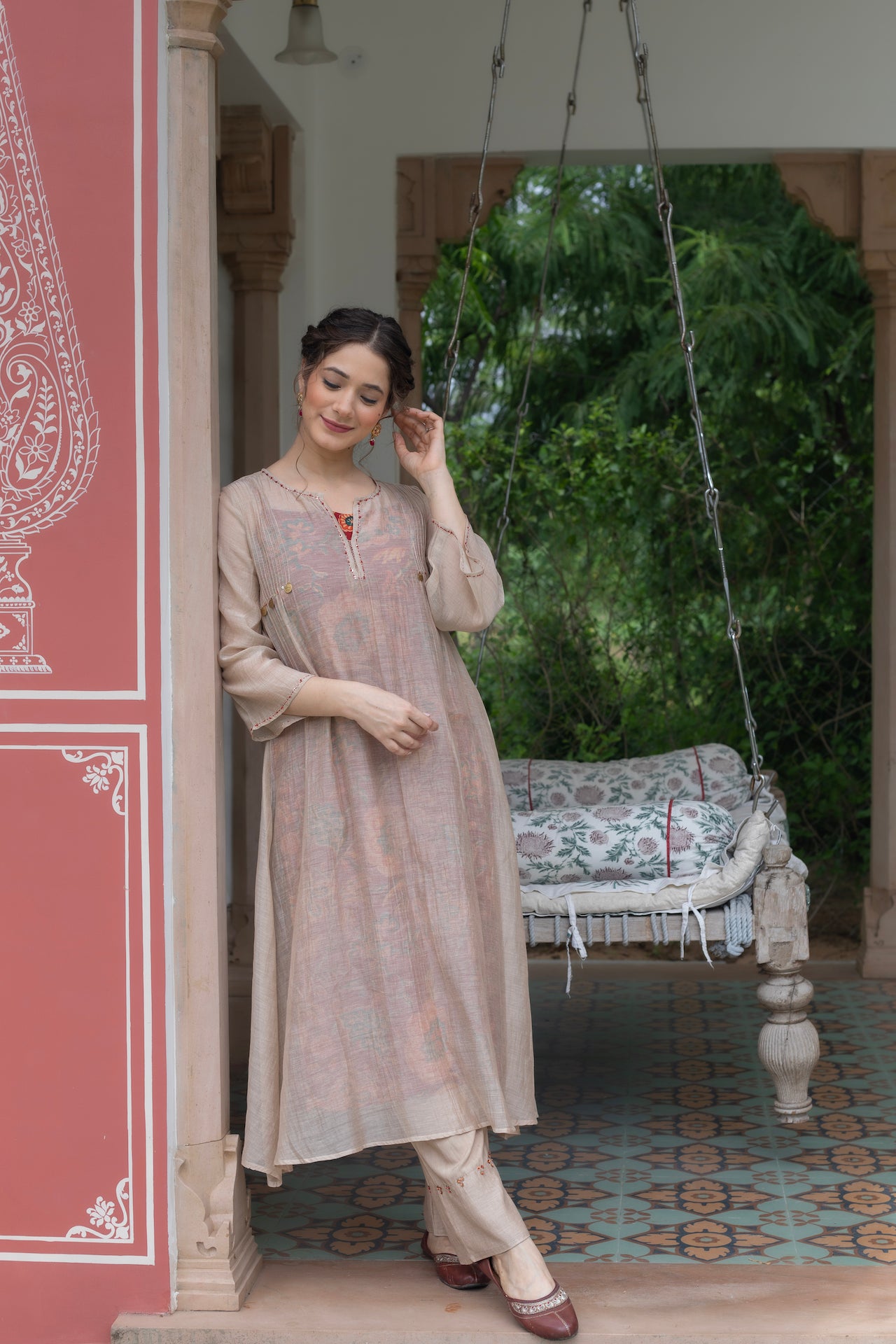 ALEENA CHANDHERI KURTA (Set Of 2)