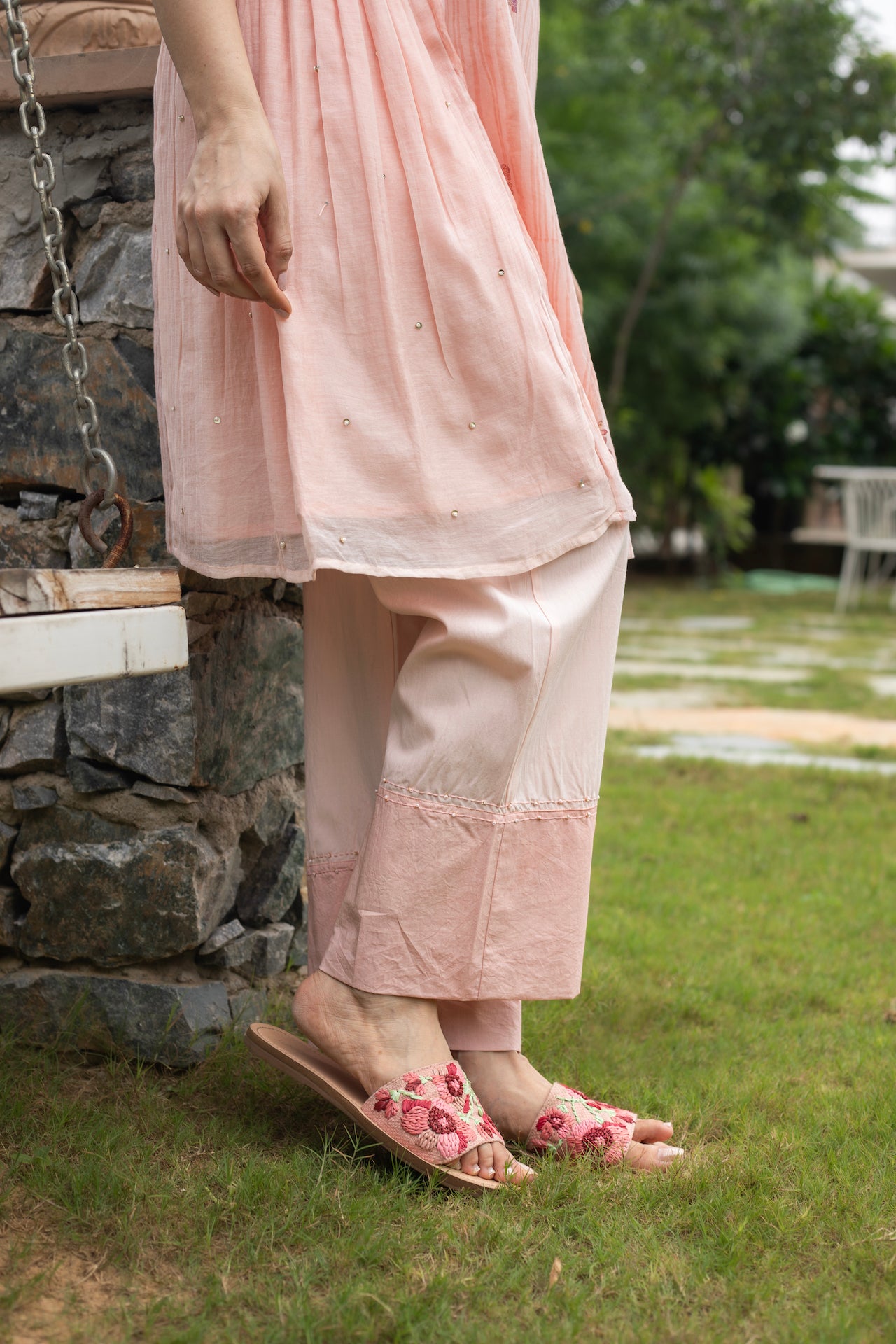 HAZEL CHANDHERI KURTA SET