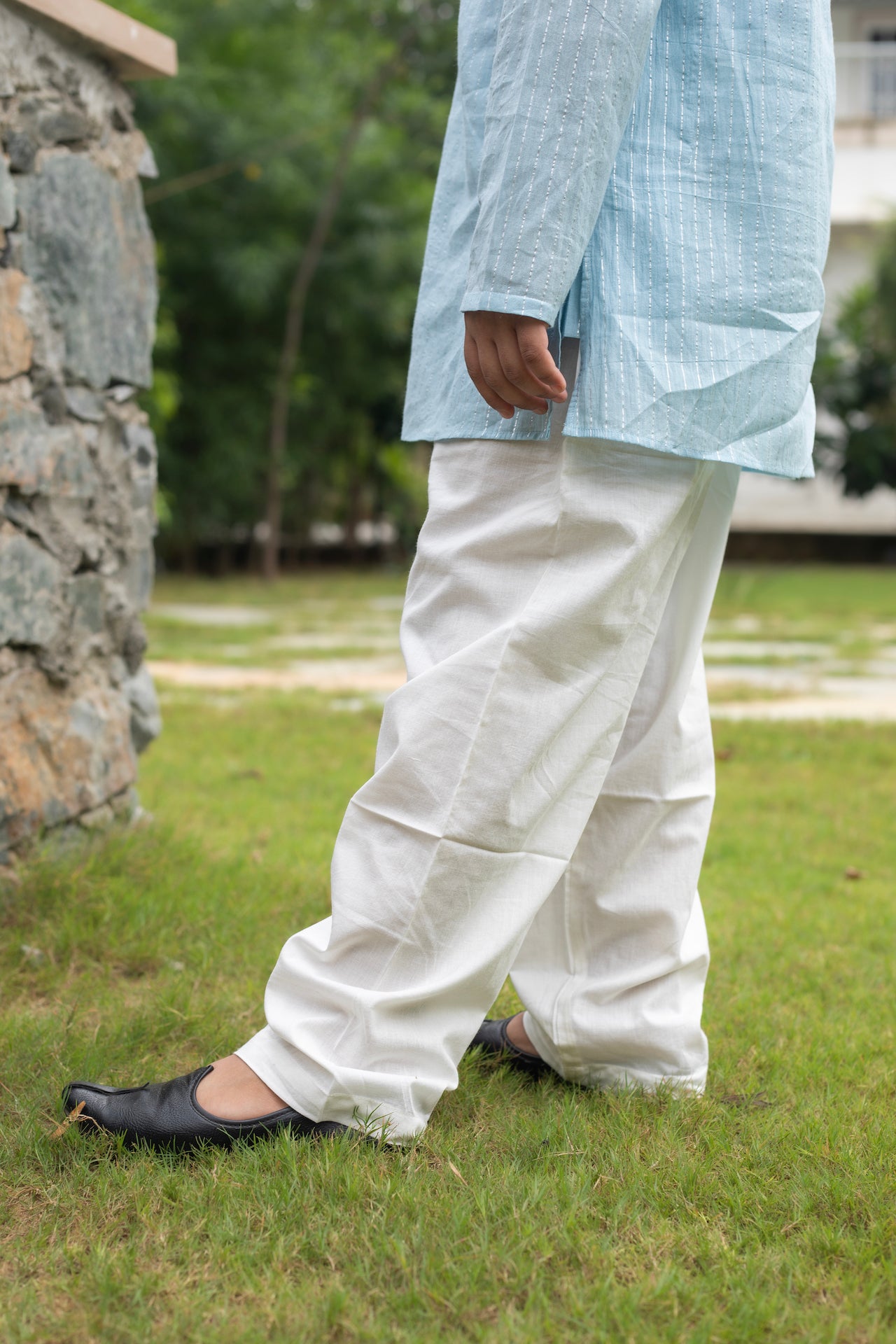 OINK BABY BLUE LUREX KURTA SET