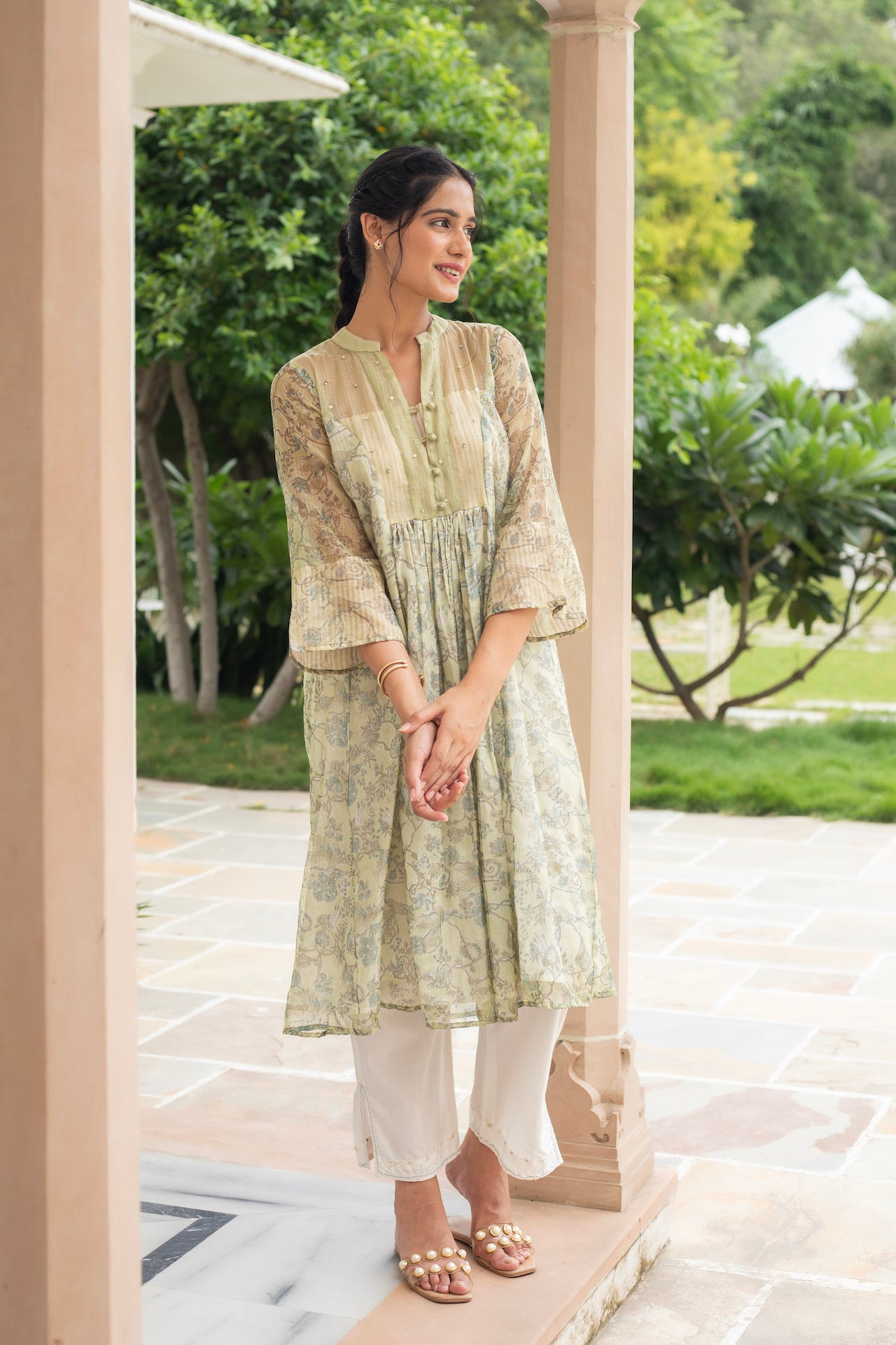 MIHRA PRINTED CHANDHERI KURTA