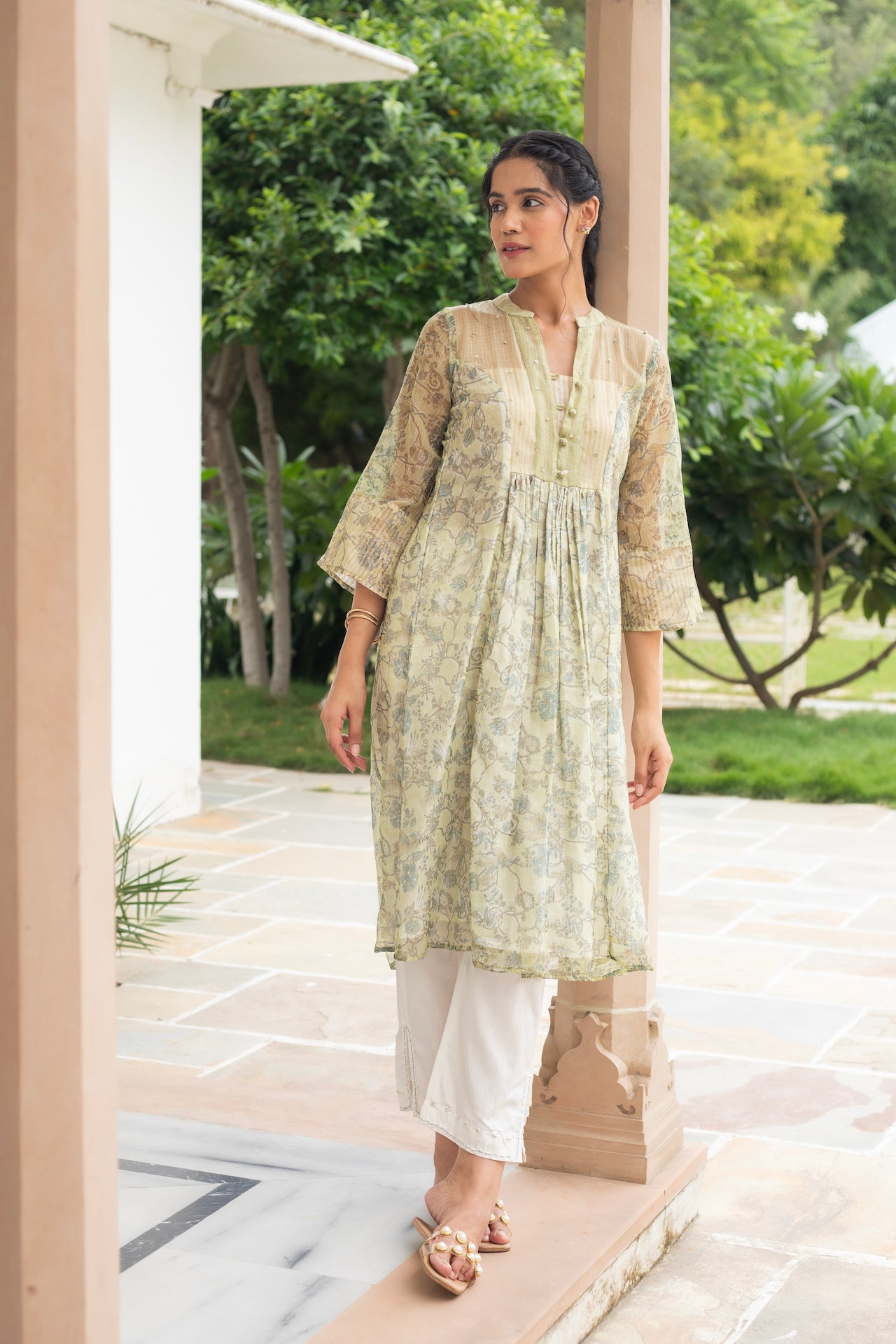 MIHRA PRINTED CHANDHERI KURTA SET