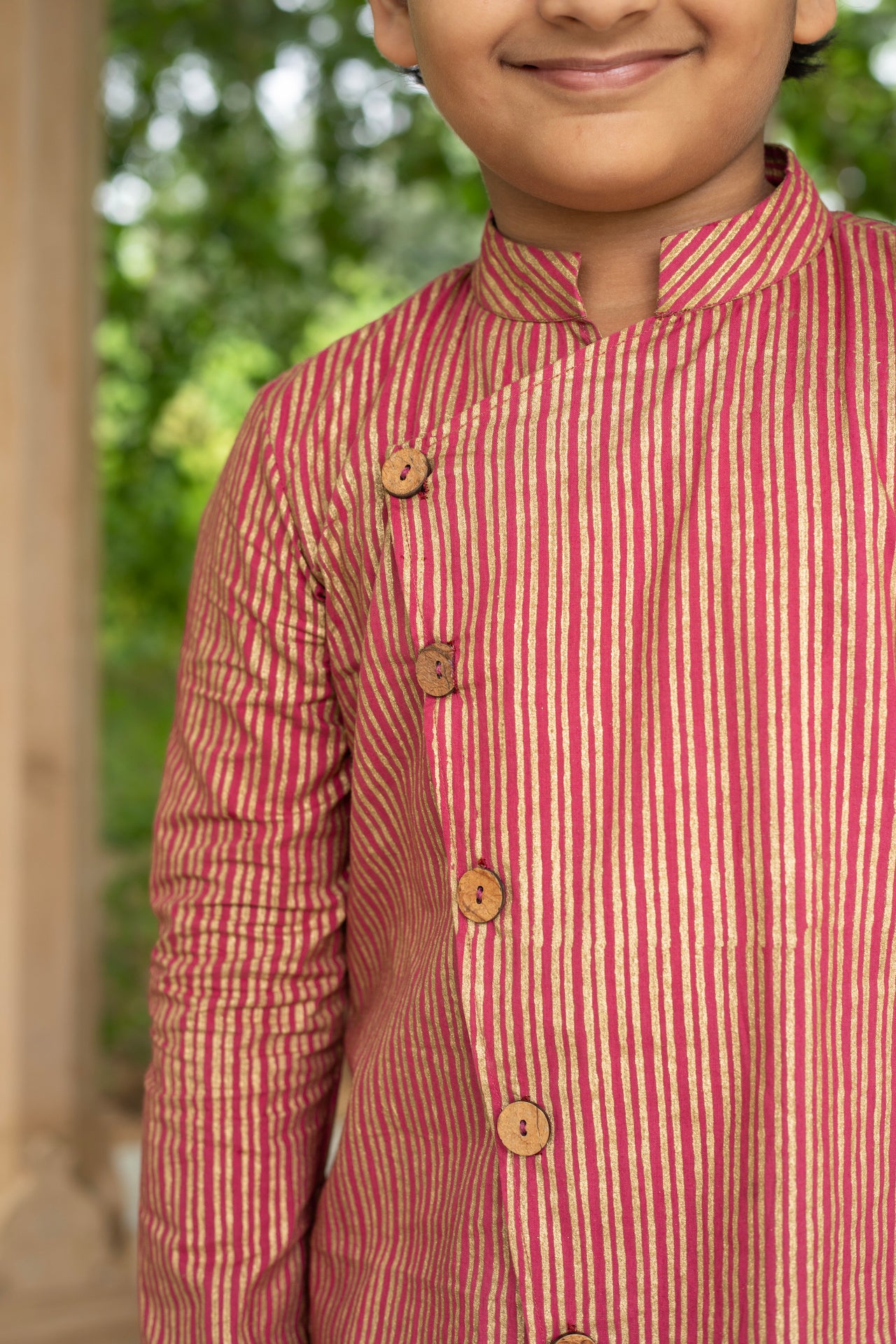 FIRECRACKER COTTON RED ASYMETRICAL COTTON KURTA SET