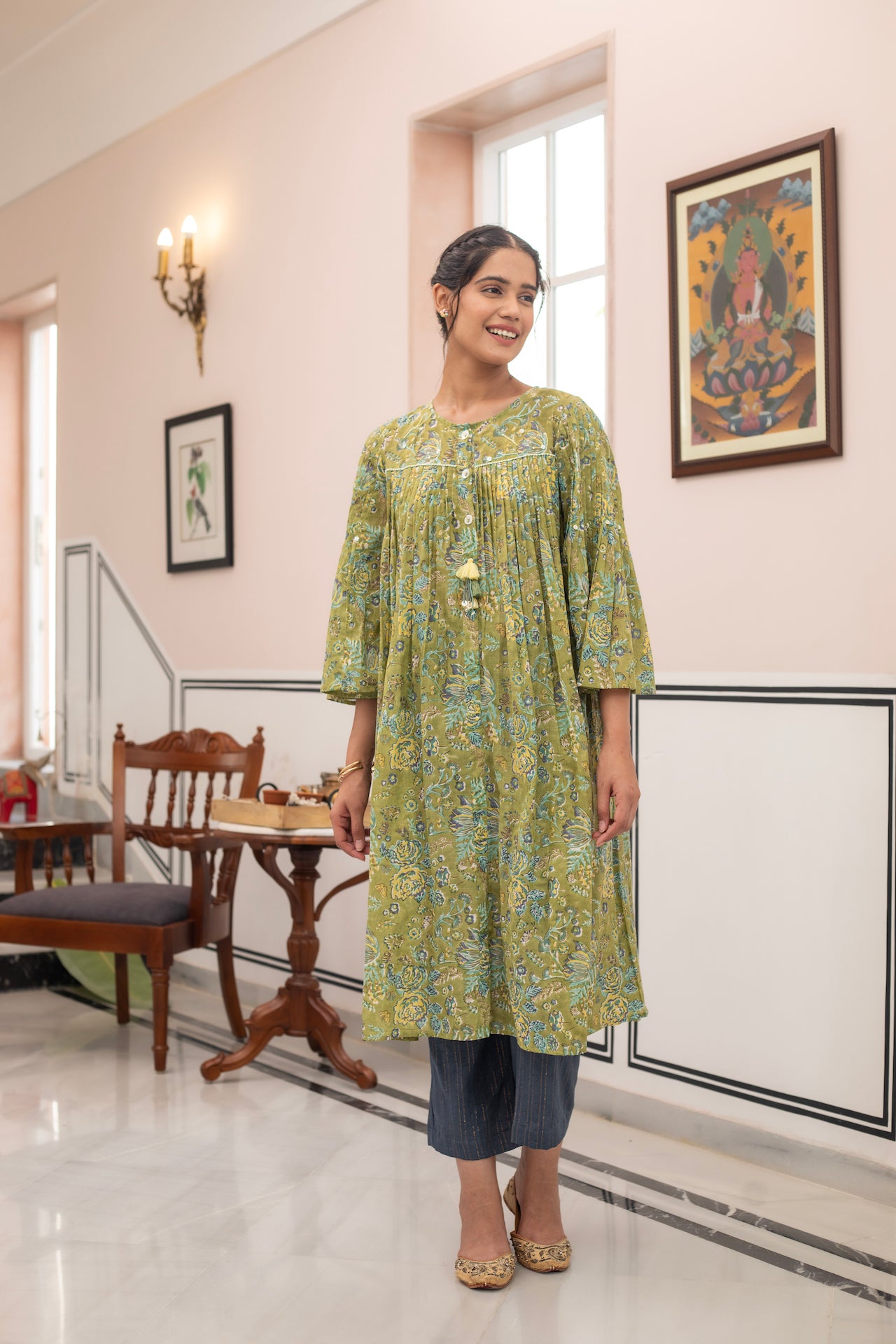 INARA COTTON FLORAL KURTA