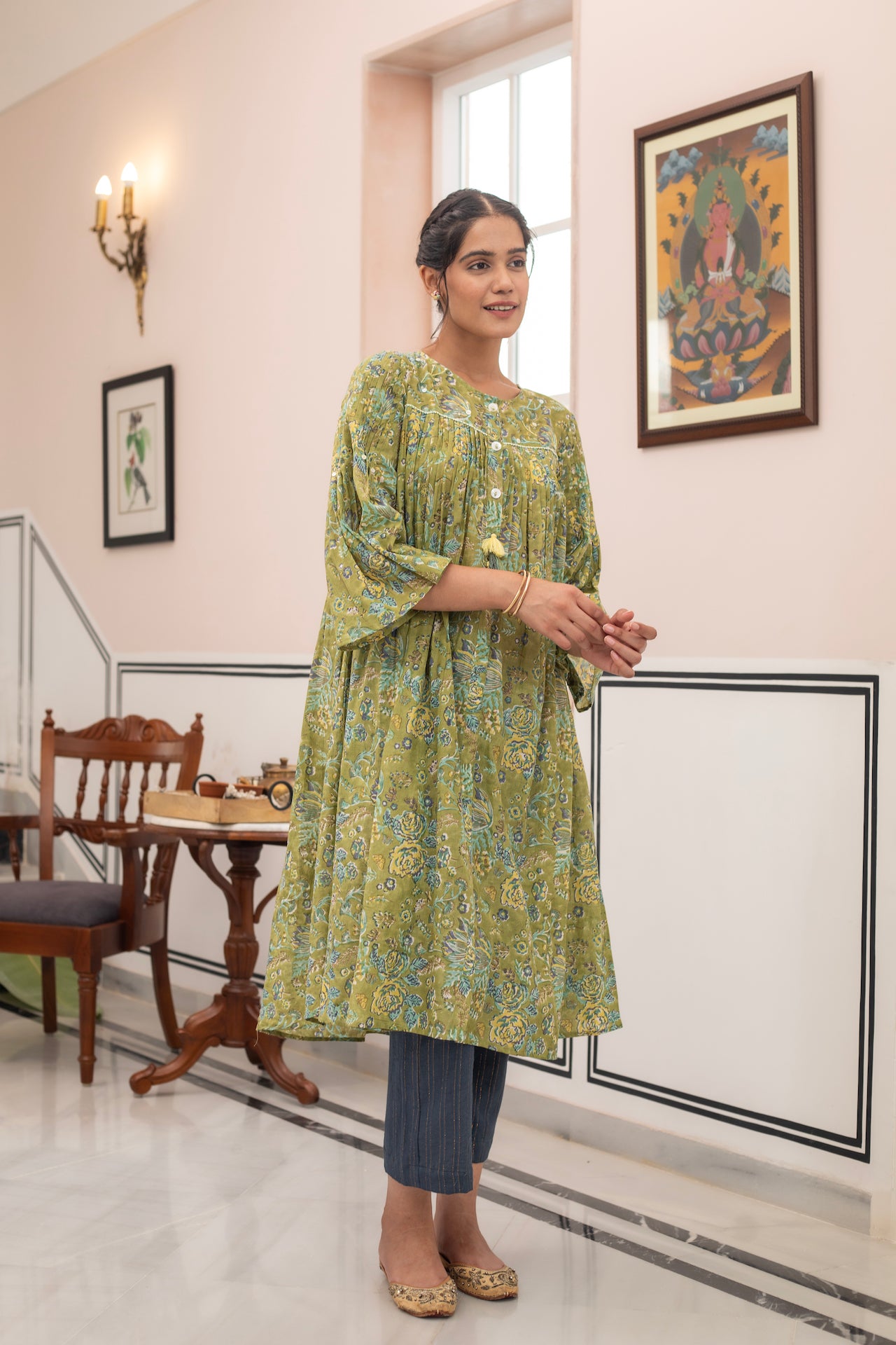 INARA COTTON FLORAL KURTA SET