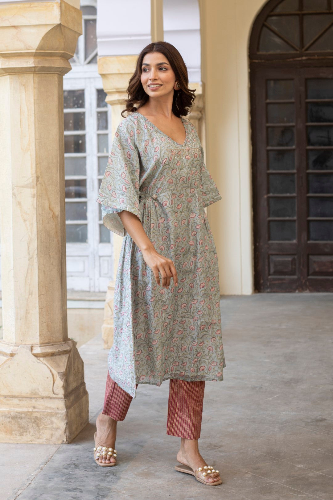 SURREAL CHANDHERI KURTA SET