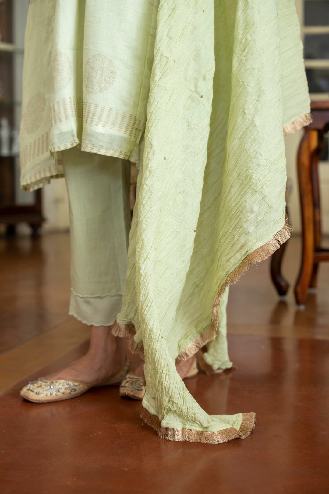 TROPICAL CHANDHERI KURTA SET