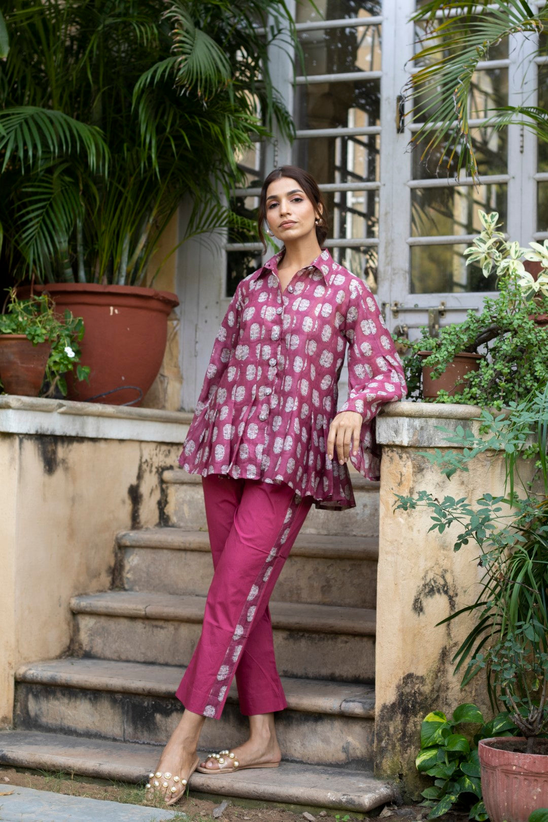 WHIMSICAL CHANDHERI SHIRT