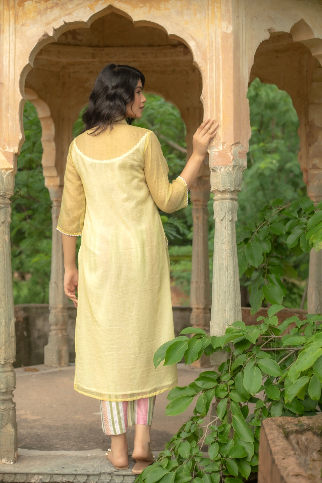 YELLOW MELLOW DORIYA KURTA