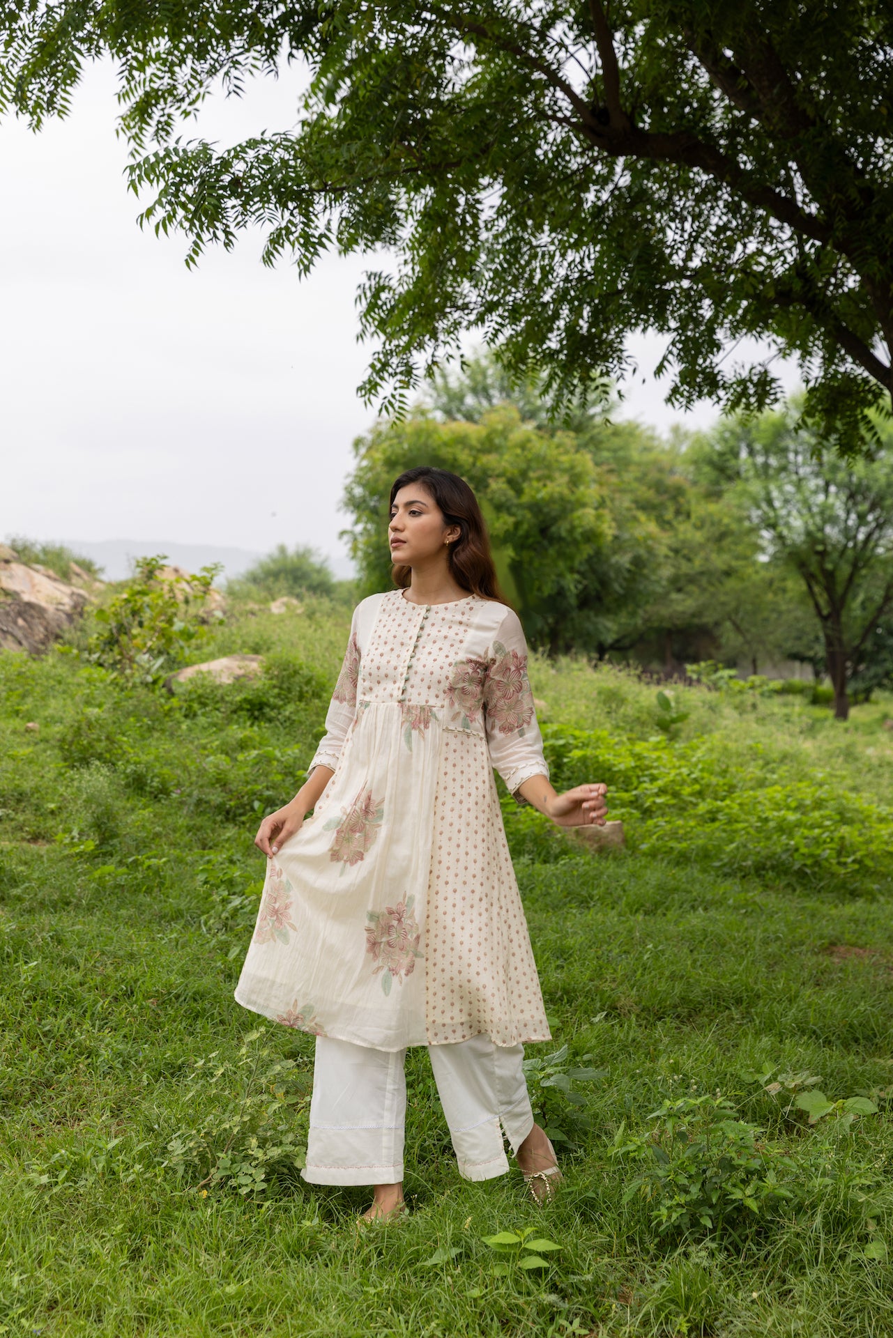 LAYLA CHANDERI KURTA