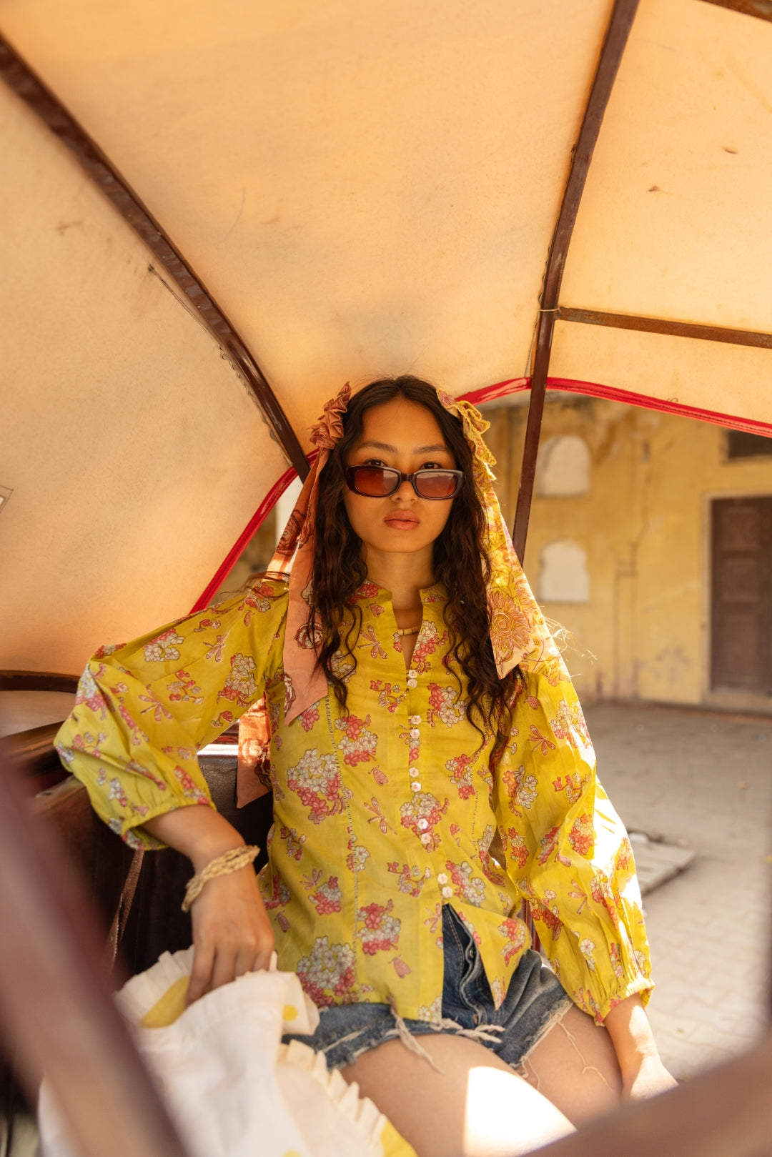 CRISP LIME FLORAL SHIRT