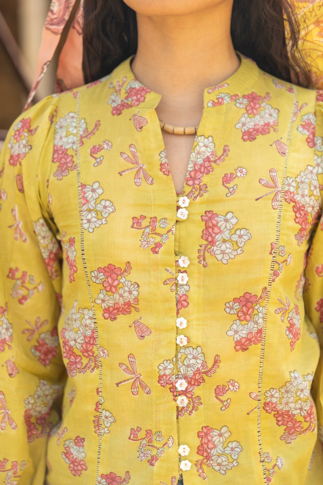 CRISP LIME FLORAL SHIRT