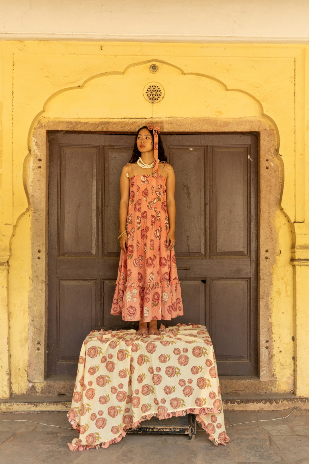 PETAL PINK TIE UP DRESS