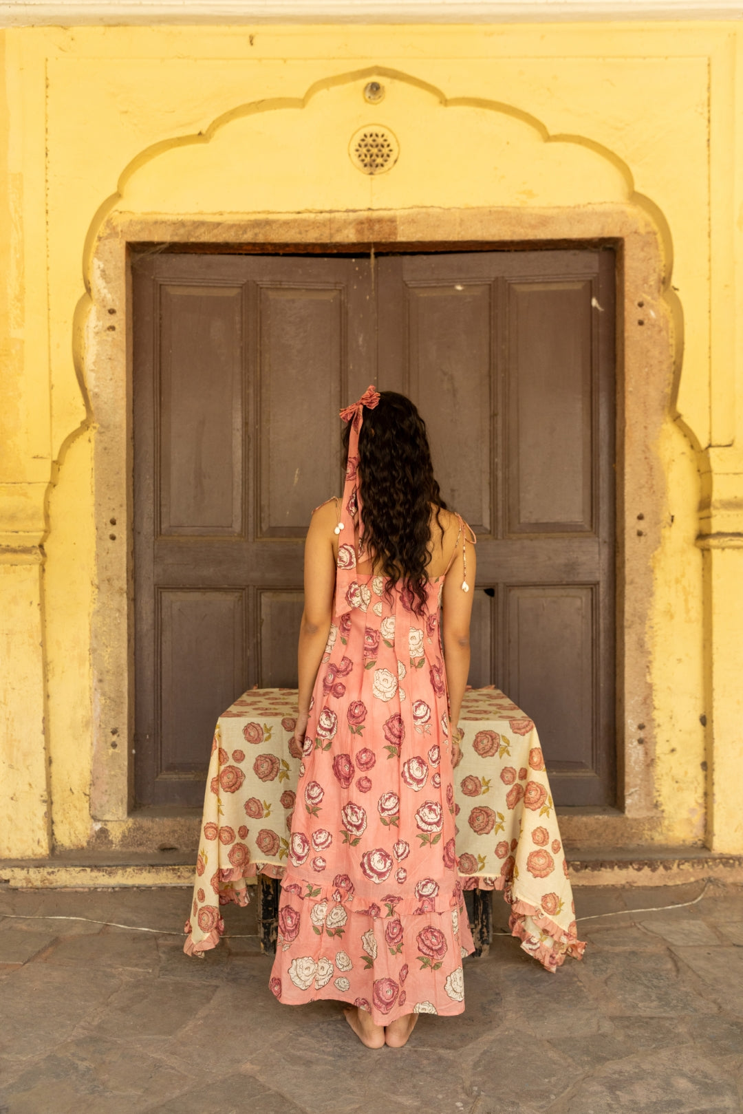 PETAL PINK TIE UP DRESS