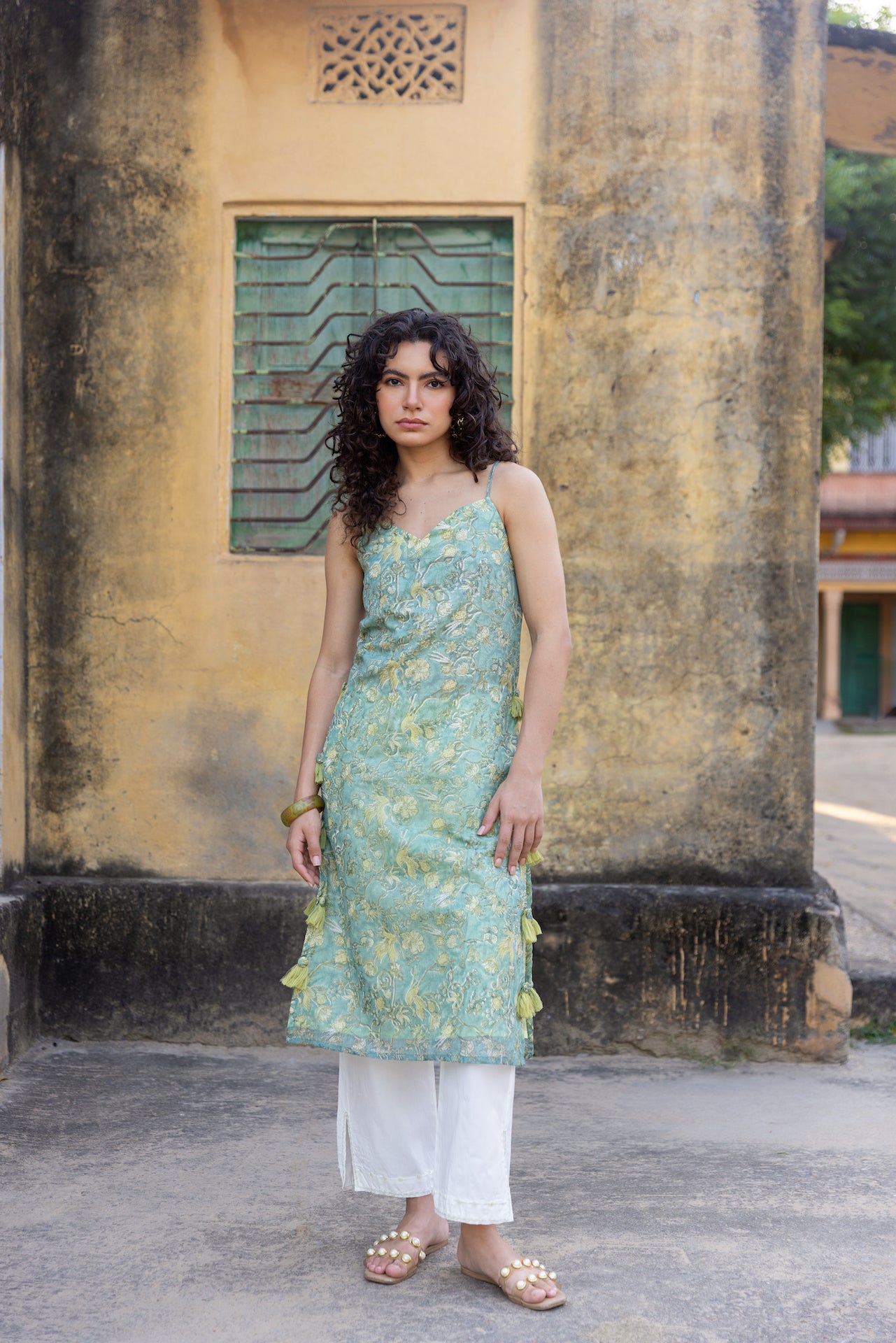 SUDHAYA SAGE CHANDERI KURTA